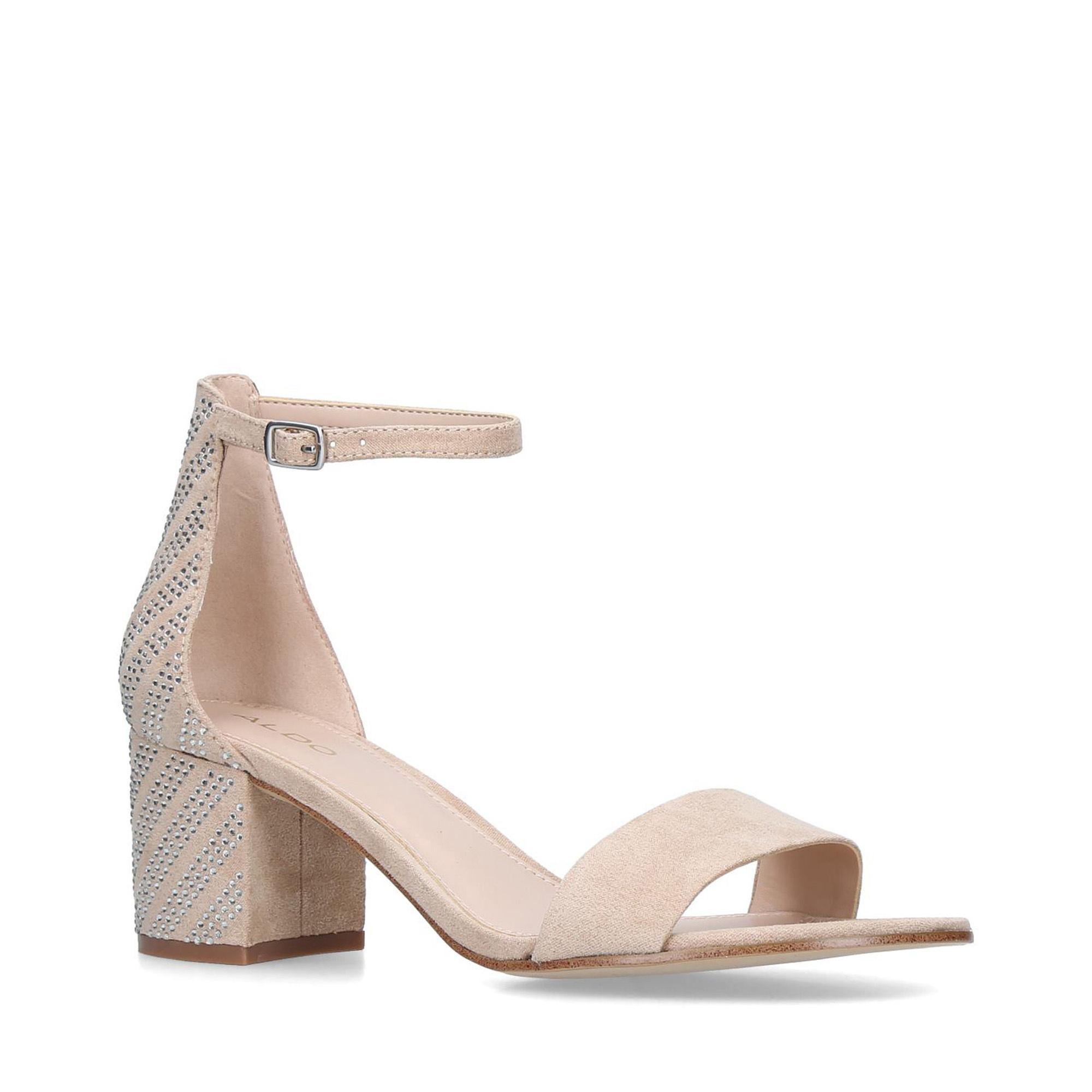cream mid heel sandals
