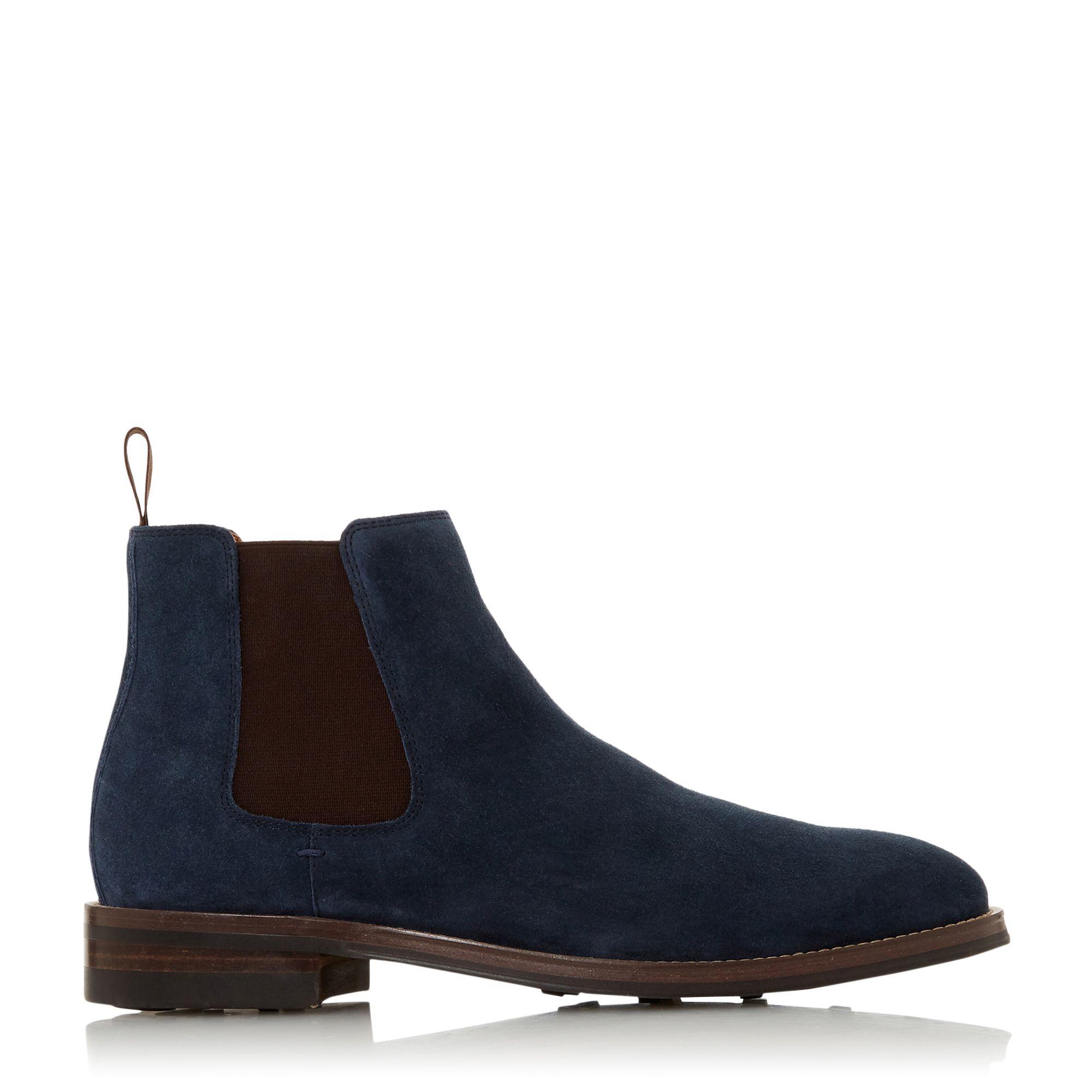 Dune Charltons Suede Chelsea Boots in Navy (Blue) for Men - Lyst