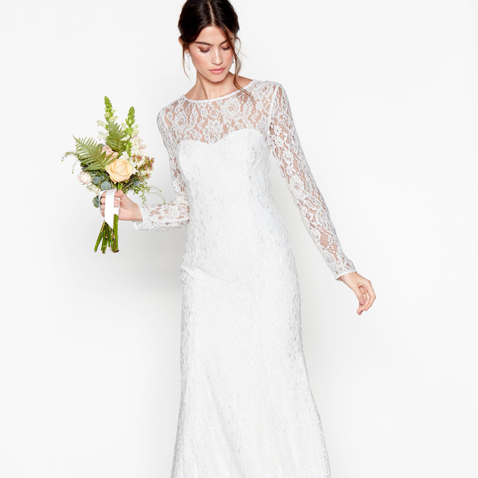 Début Ivory Lace Eleanor High Neck Long Sleeves Full Length Ivory Lace Eleanor High Neck Long Sleeves Full Length Wedding Dress View Fullscreen