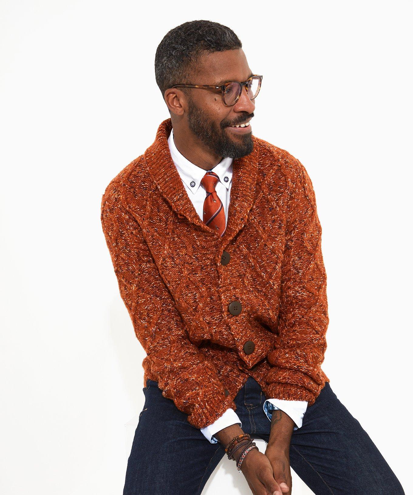 Mens chunky cheap cardigan