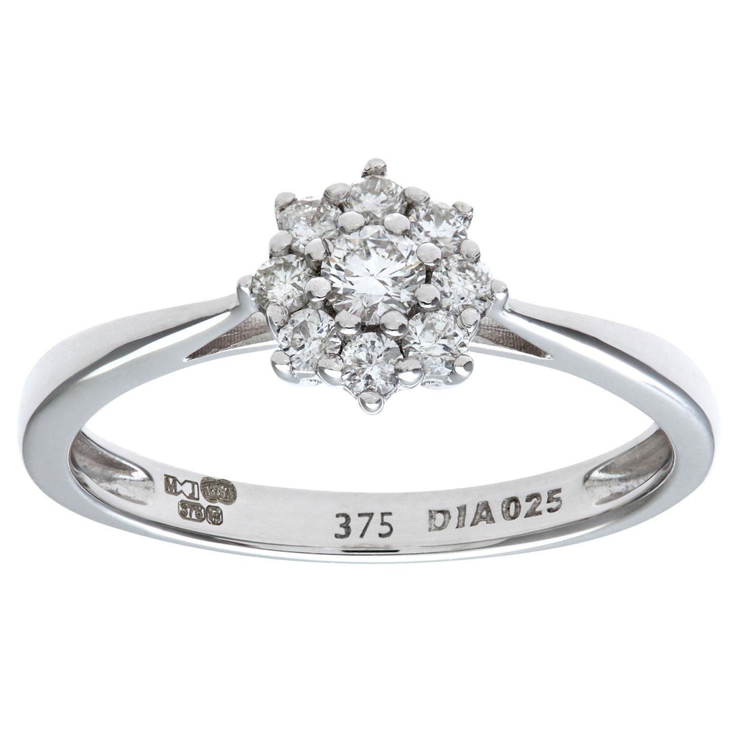 9 stone diamond store cluster ring