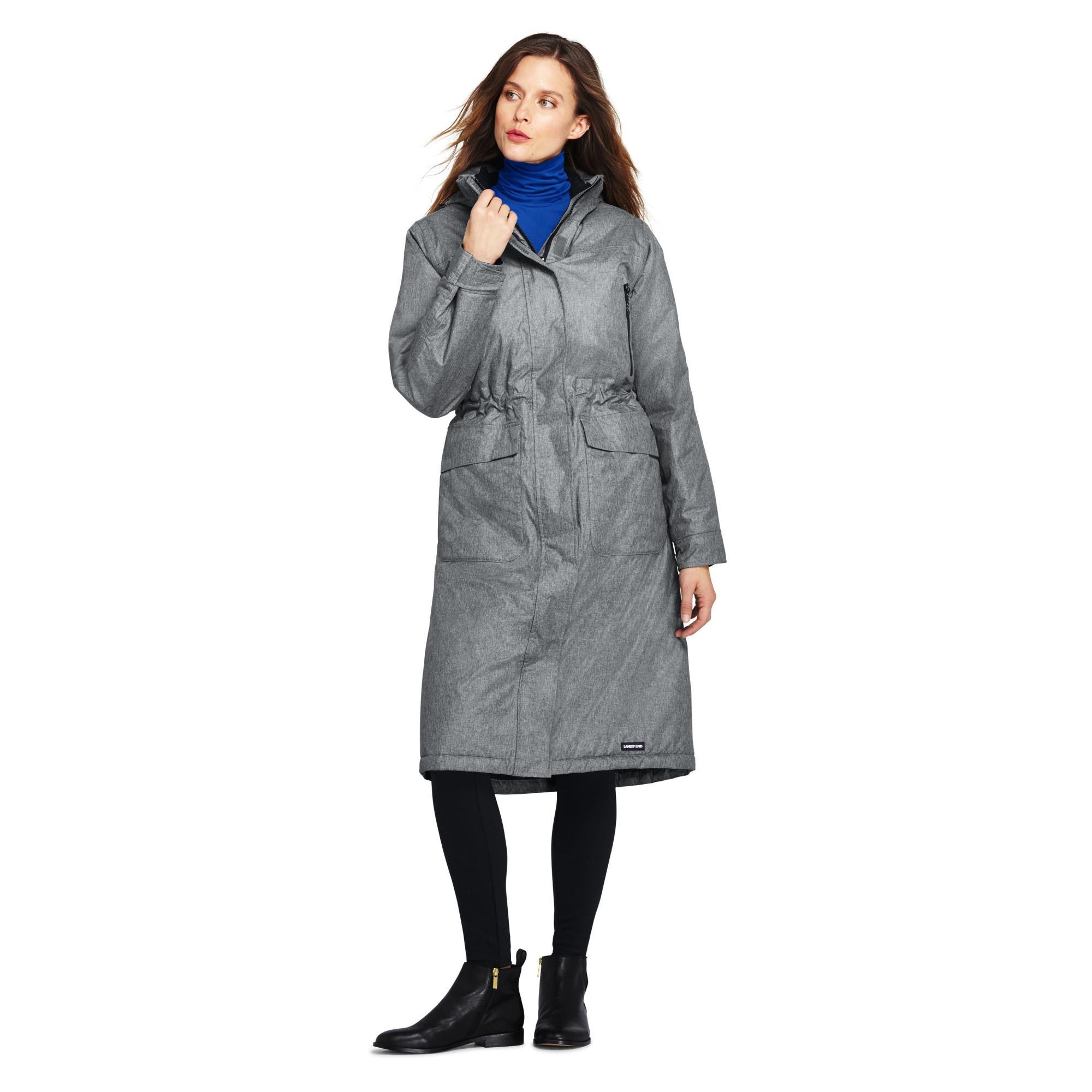 Lands' End Synthetic Grey Squall Stadium Coat in Light Grey (Grey