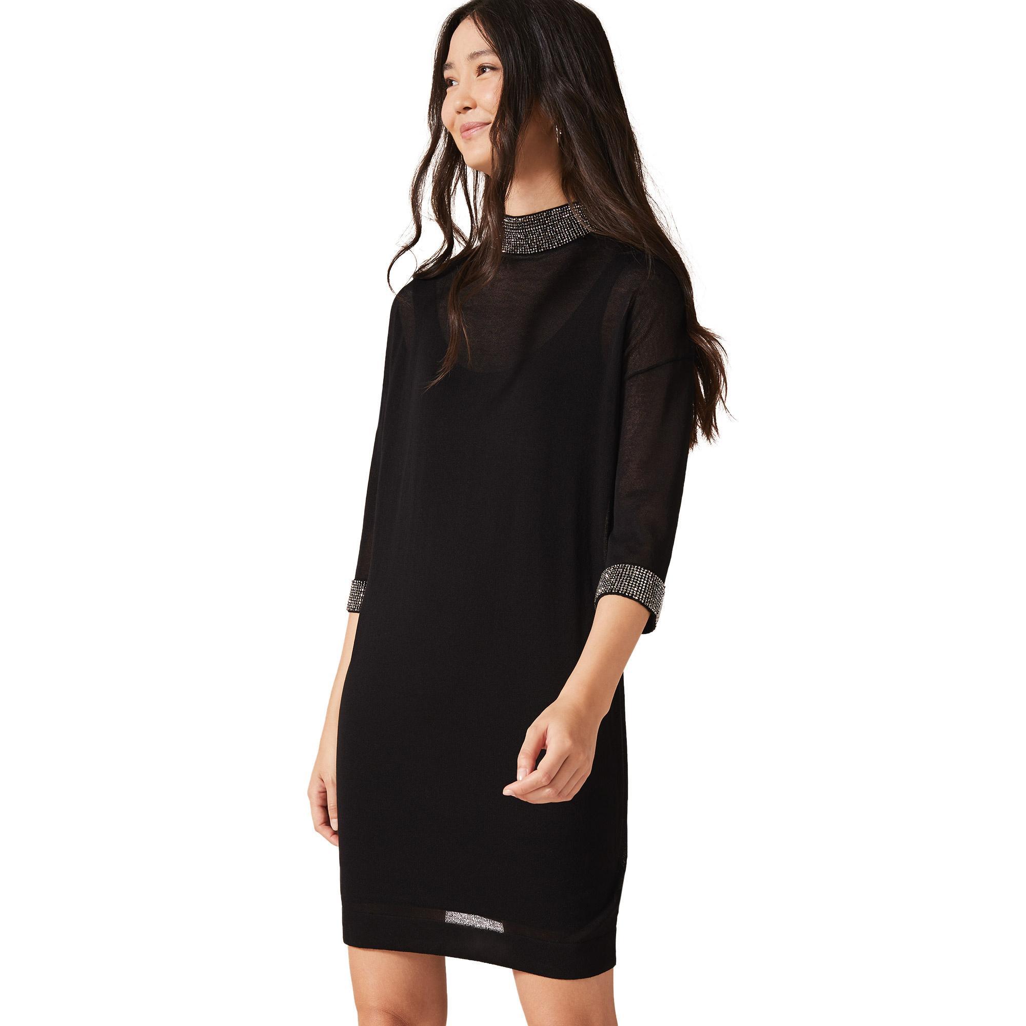 warehouse diamante collar dress