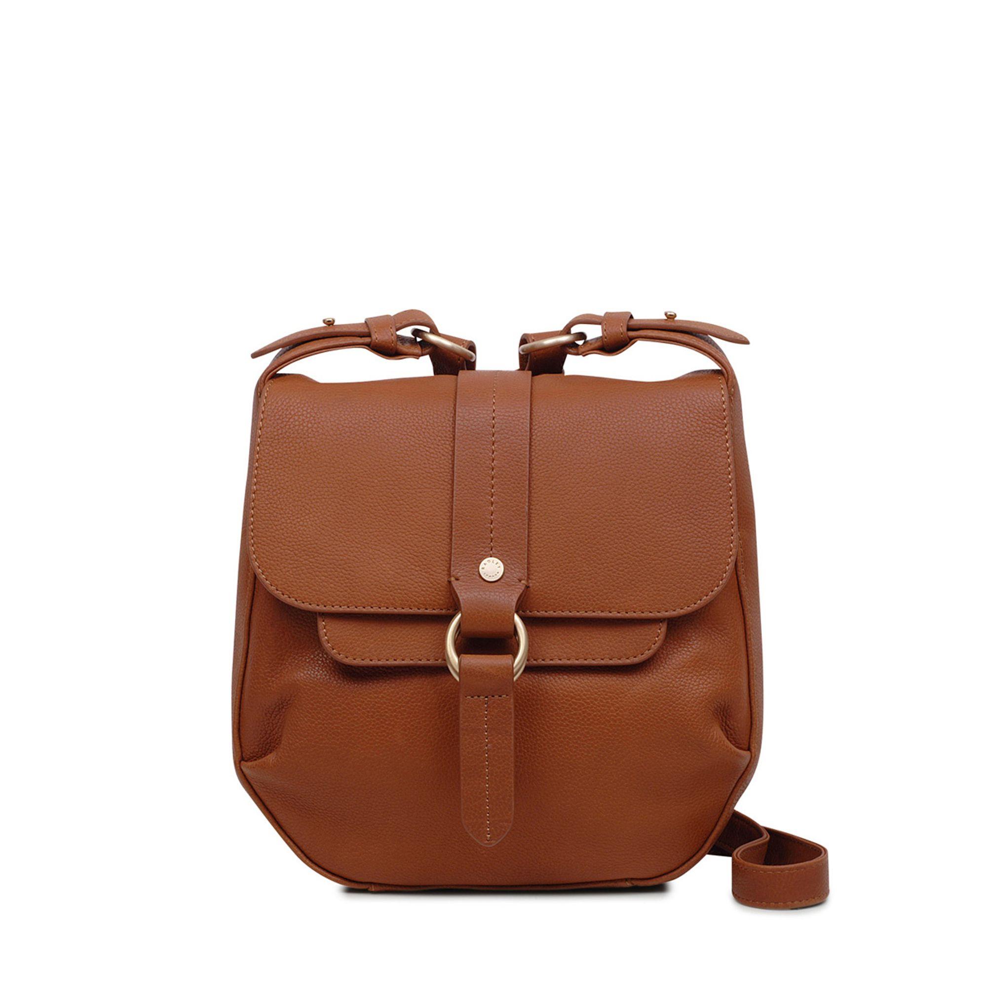 Radley Leather Trinity Square Small Flapover Cross Body Bag in Tan ...