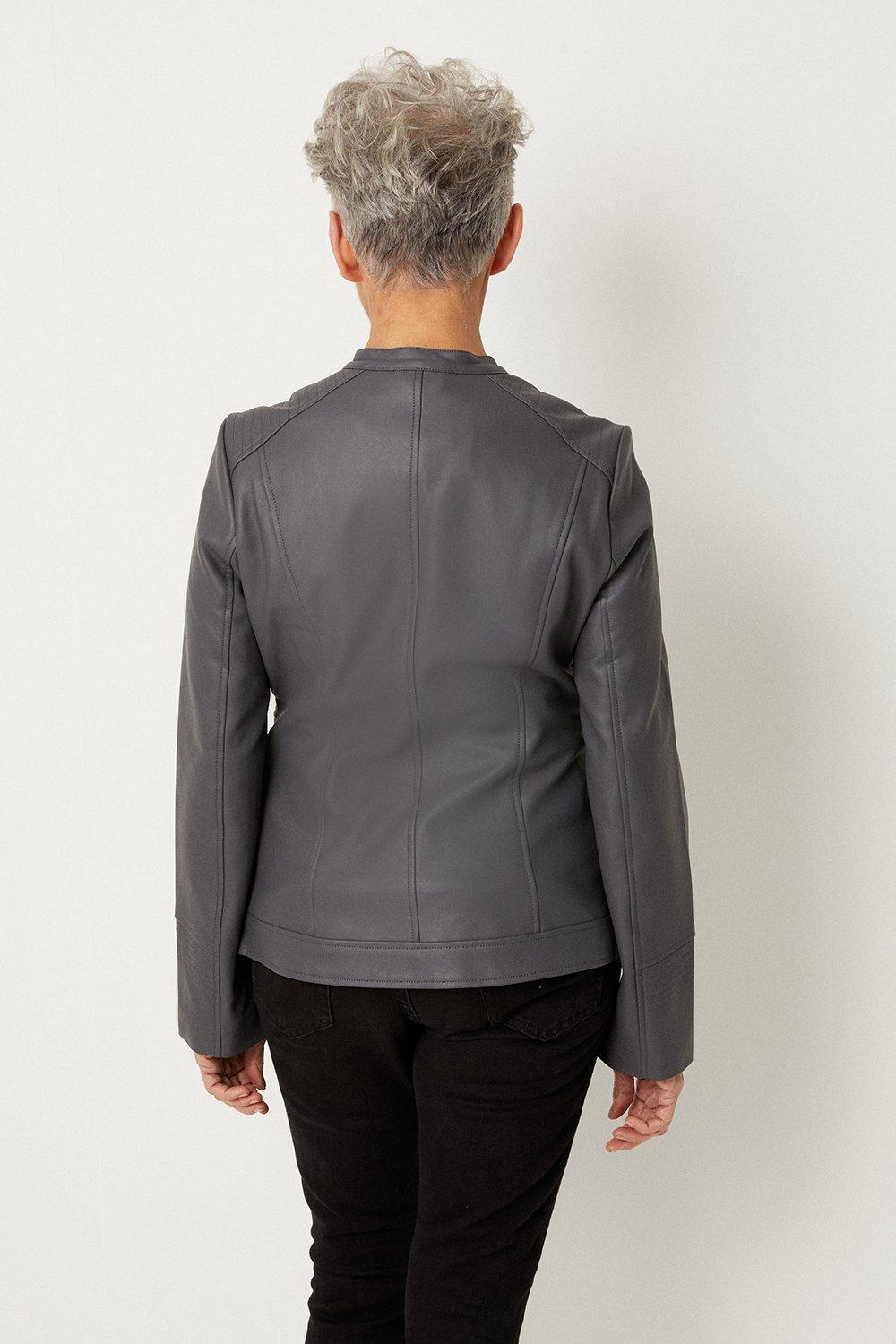 Wallis grey faux leather jacket cheap