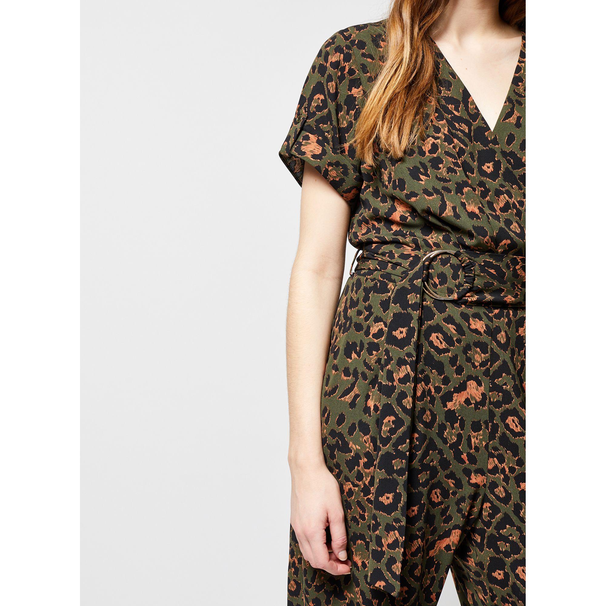 dorothy perkins green animal print jumpsuit