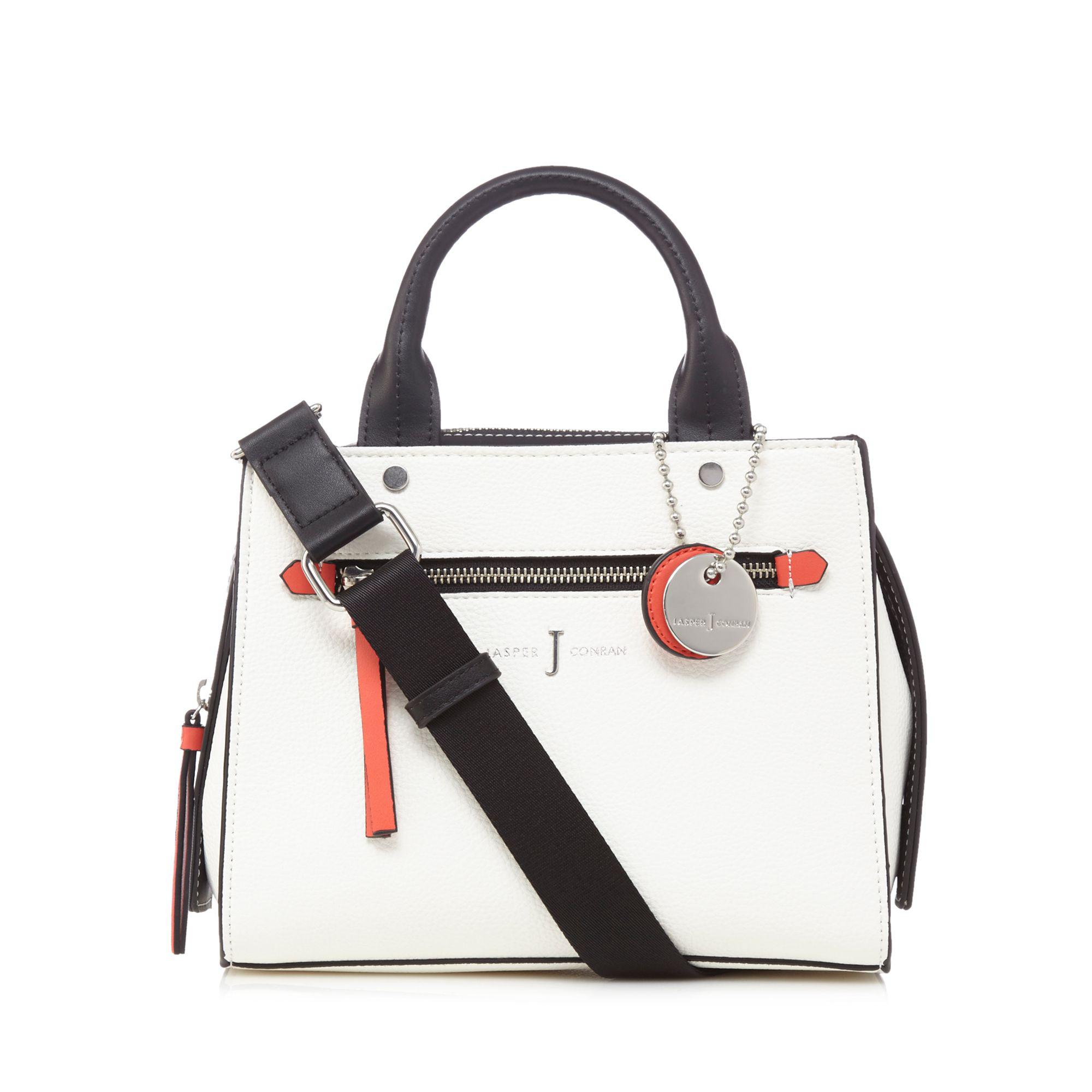 White Colour Block Small Grab Bag White Colour Block Small Grab Bag