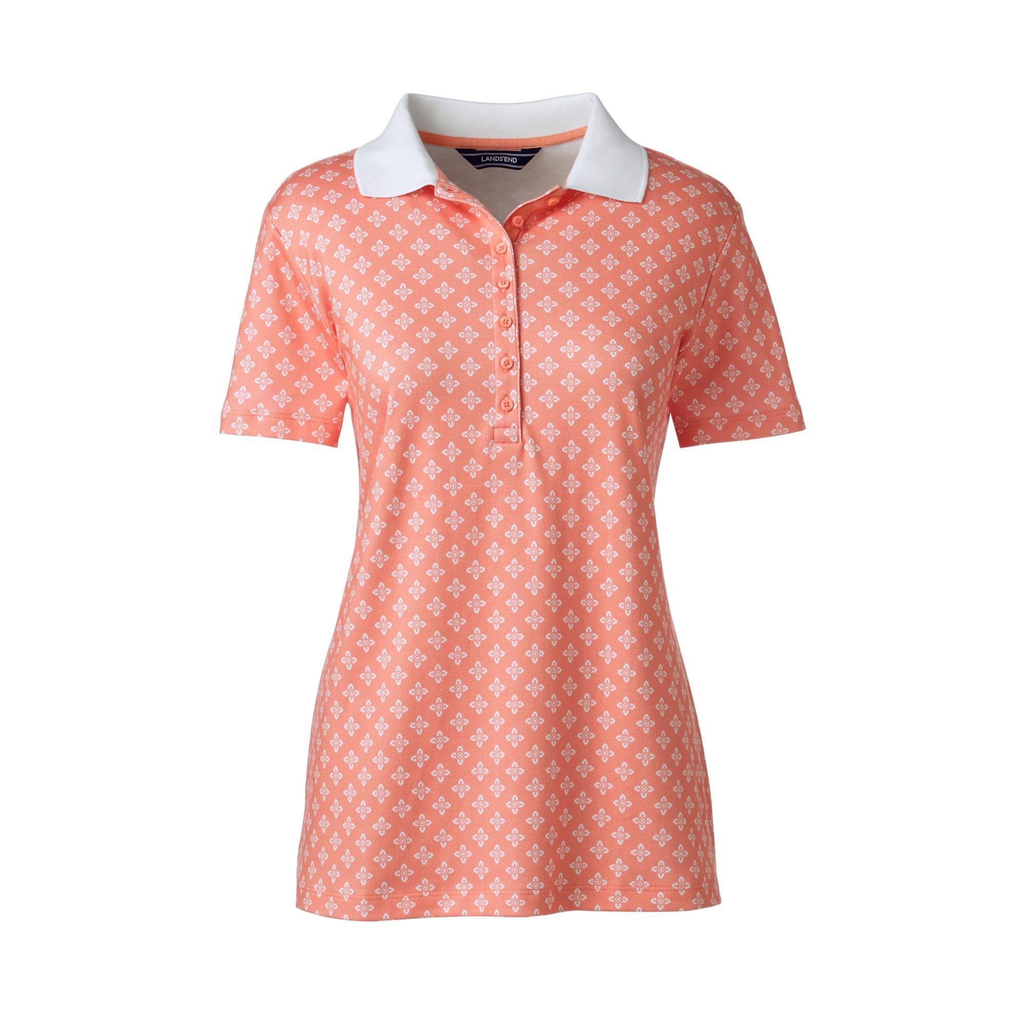 Lands' End Cotton Multi Print Pima Polo Tshirt Lyst