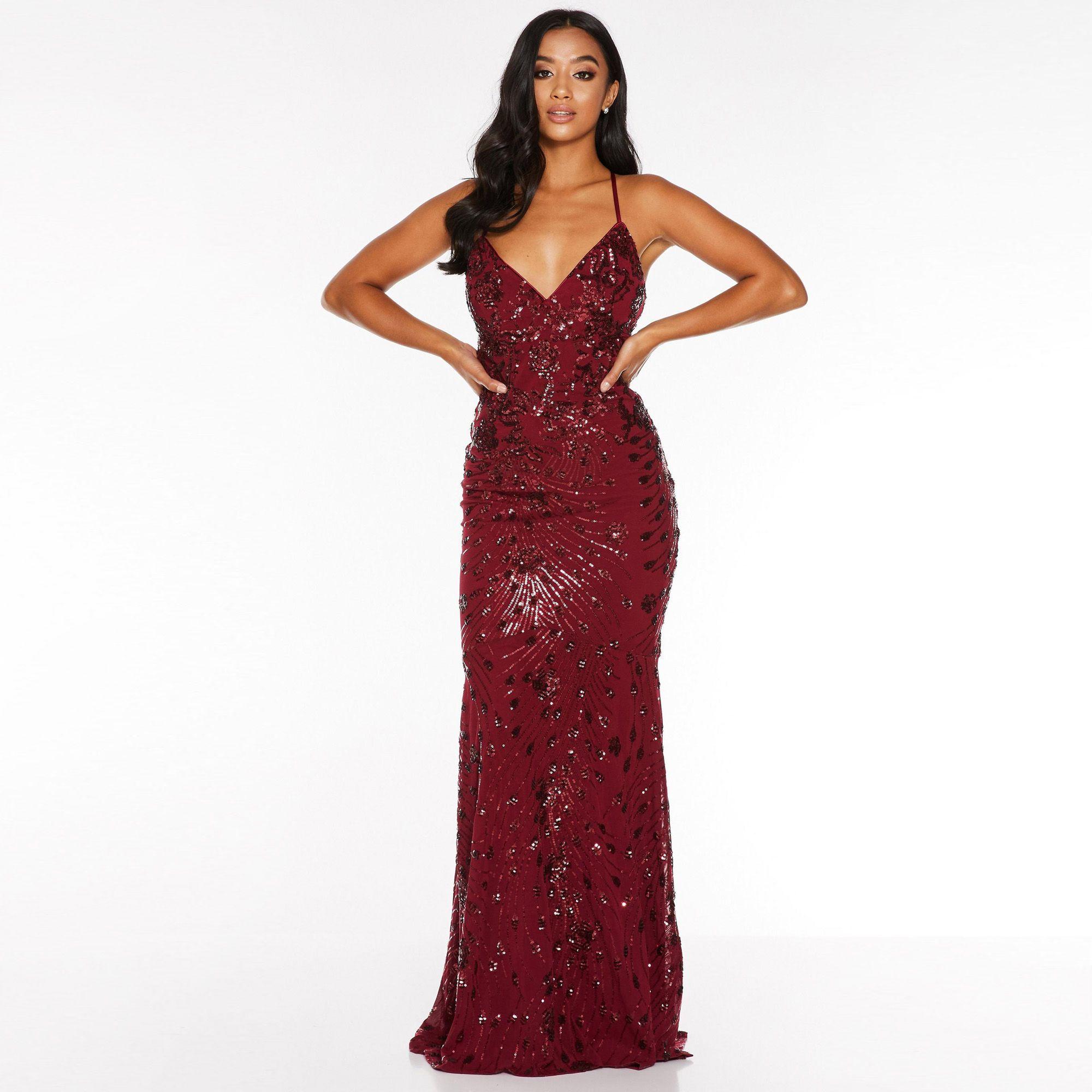 fishtail maxi dress red