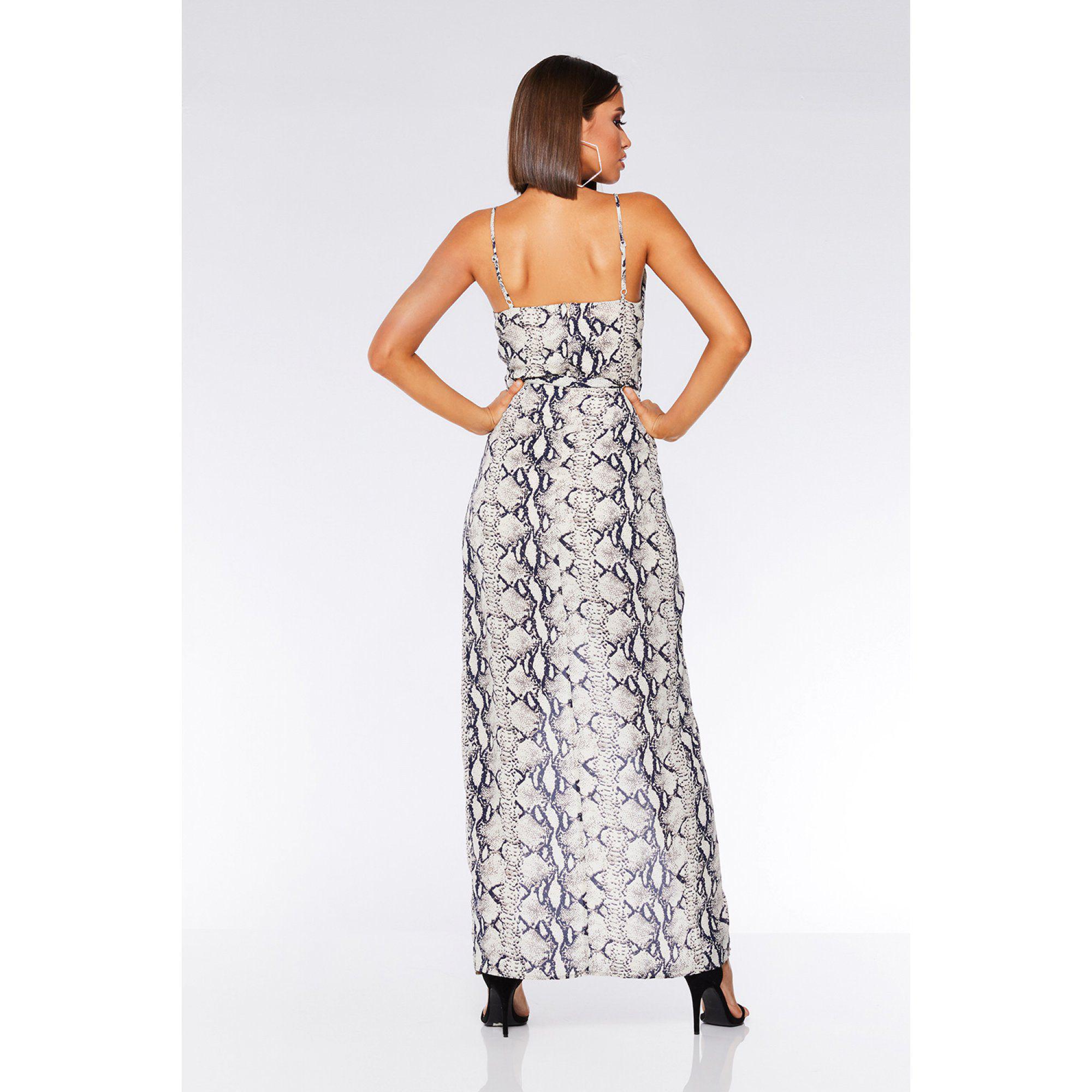 quiz snake print wrap dress
