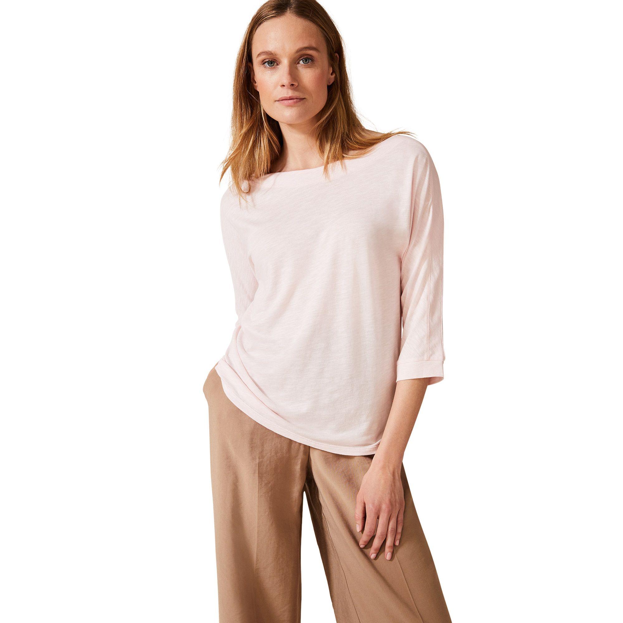 Phase Eight Cotton Black Belle 3/4 Sleeves Top in Pale Pink (Pink) Lyst