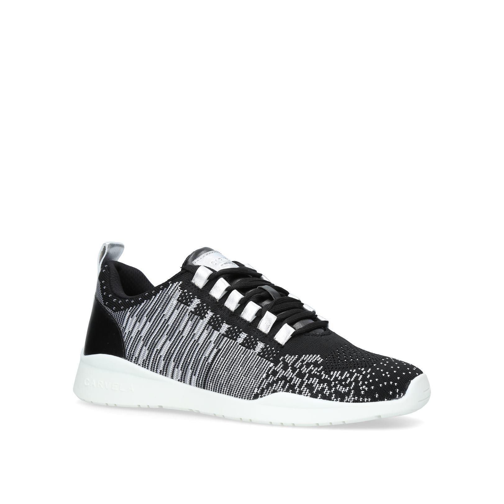 carvela light lace up trainers white