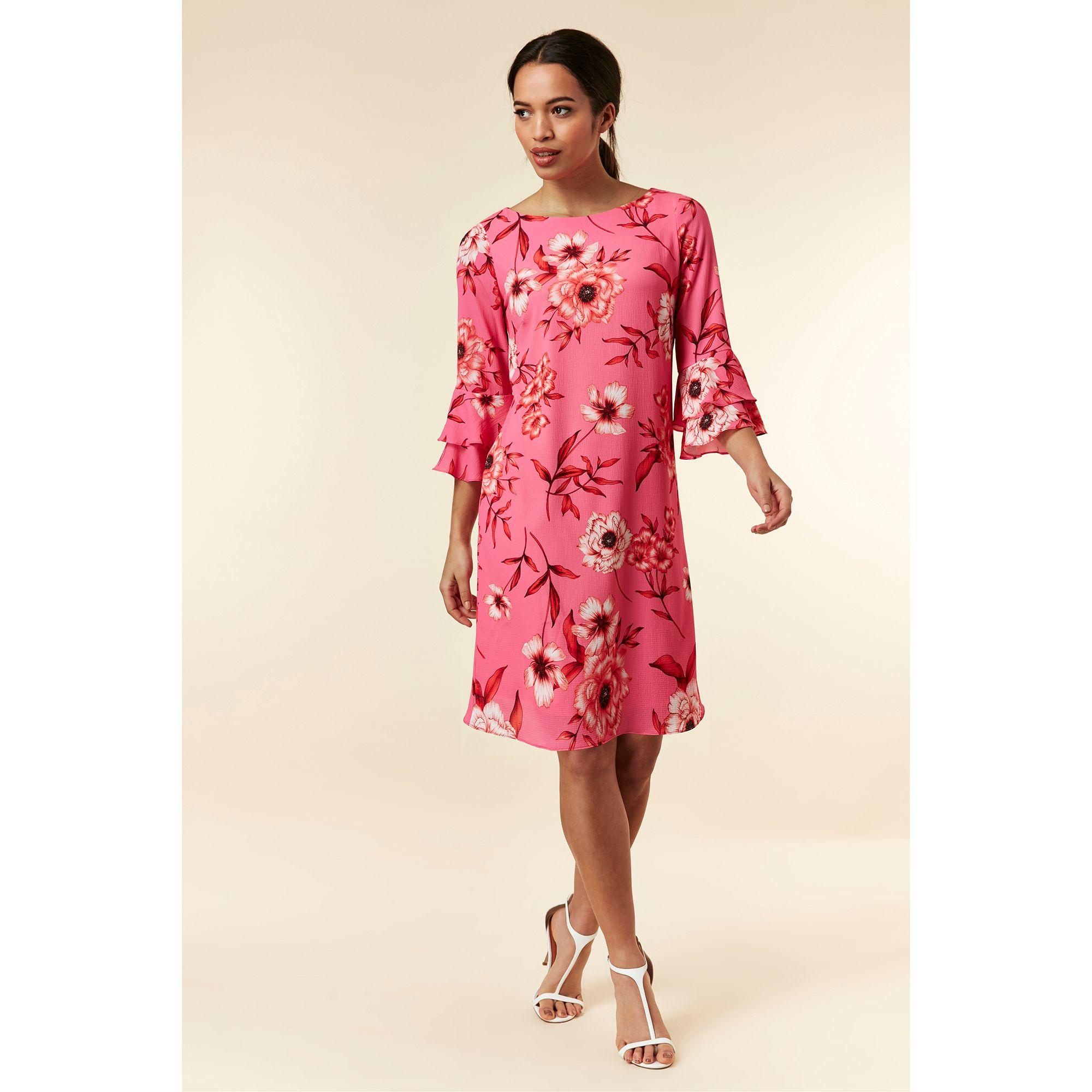 wallis pink floral shift dress