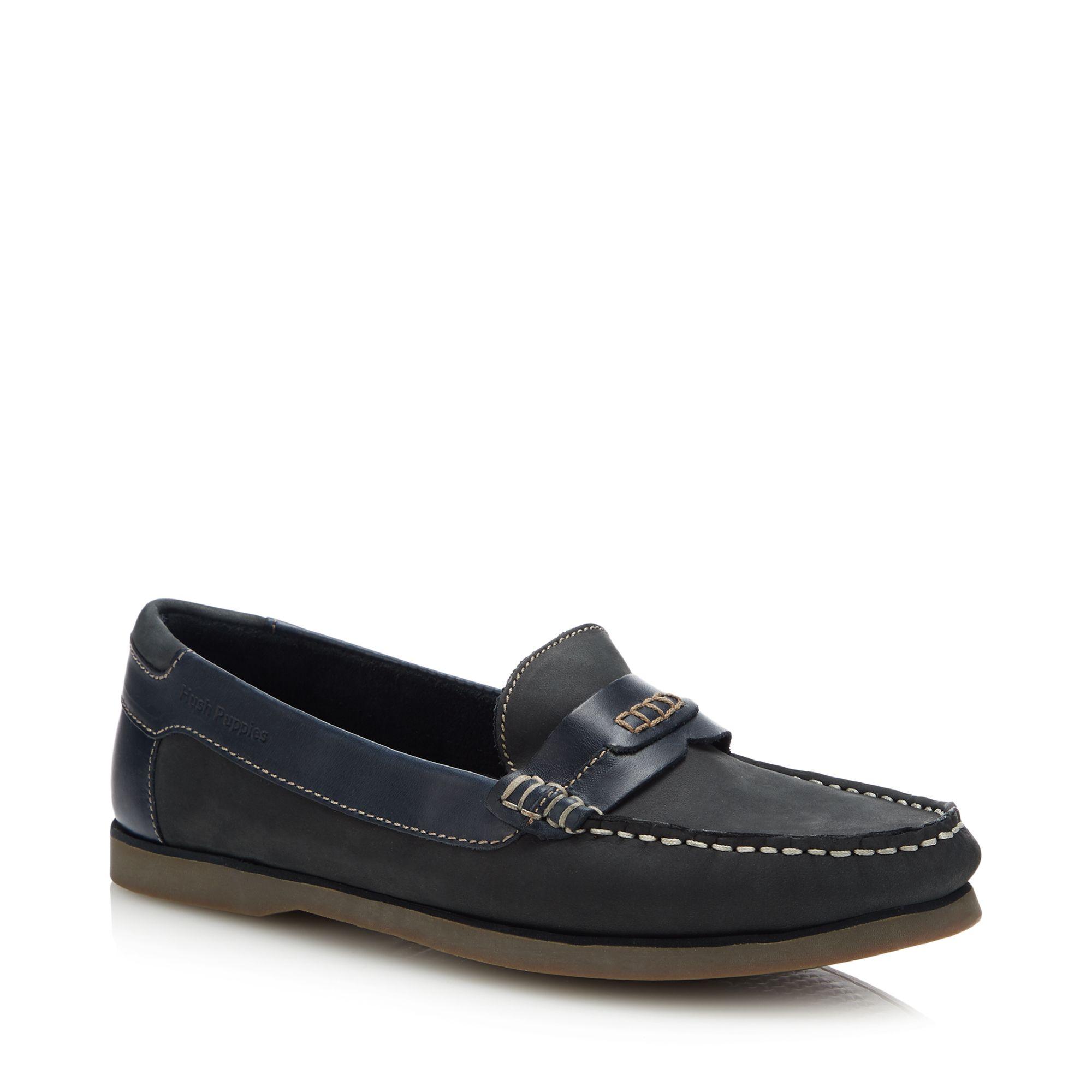 Hush Puppies Men's Nubuck Leather 'finn' Loafers in Navy (Blue) for Men