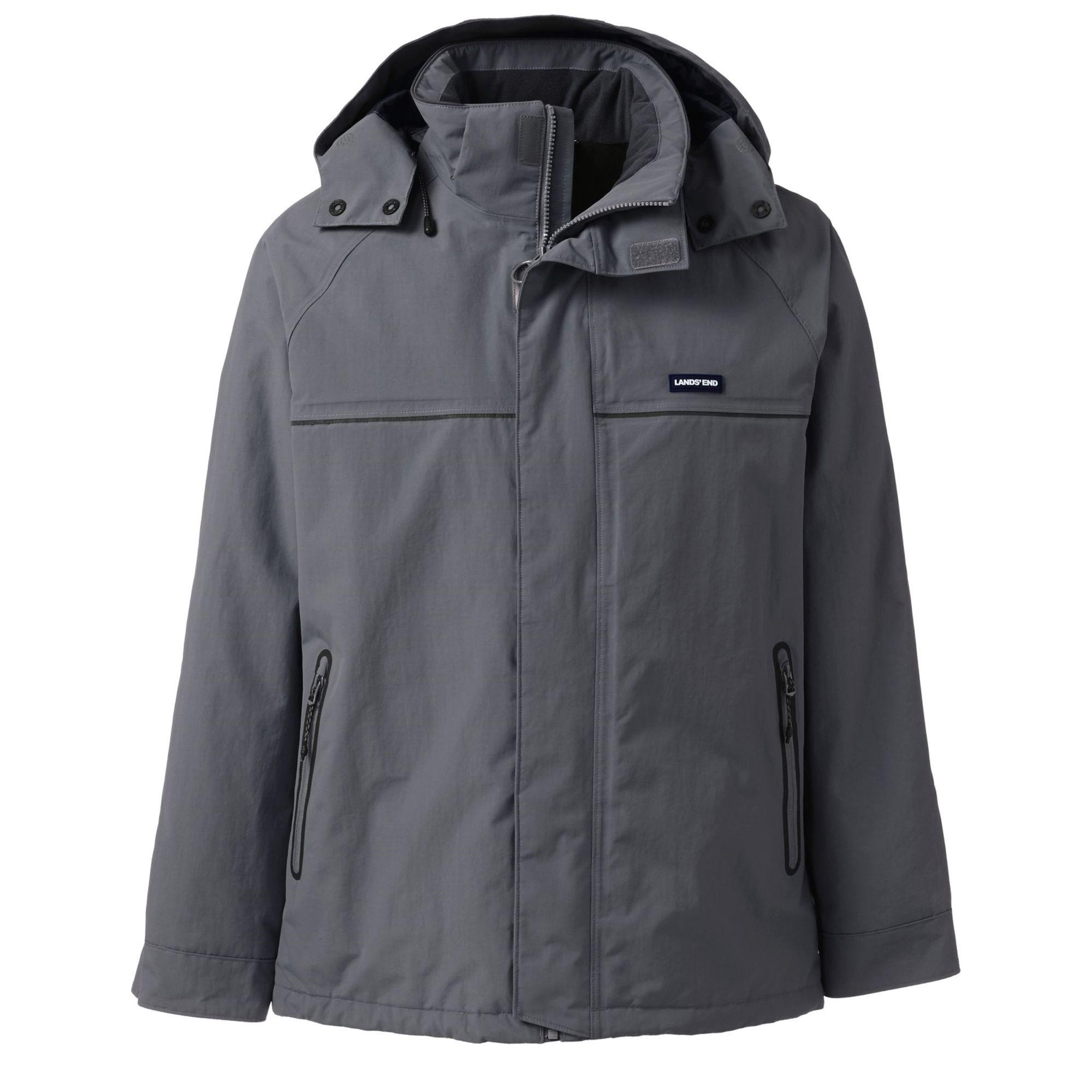 Lands' End Fleece Squall Insulated Waterproof Jacket in Grey (Grey) for