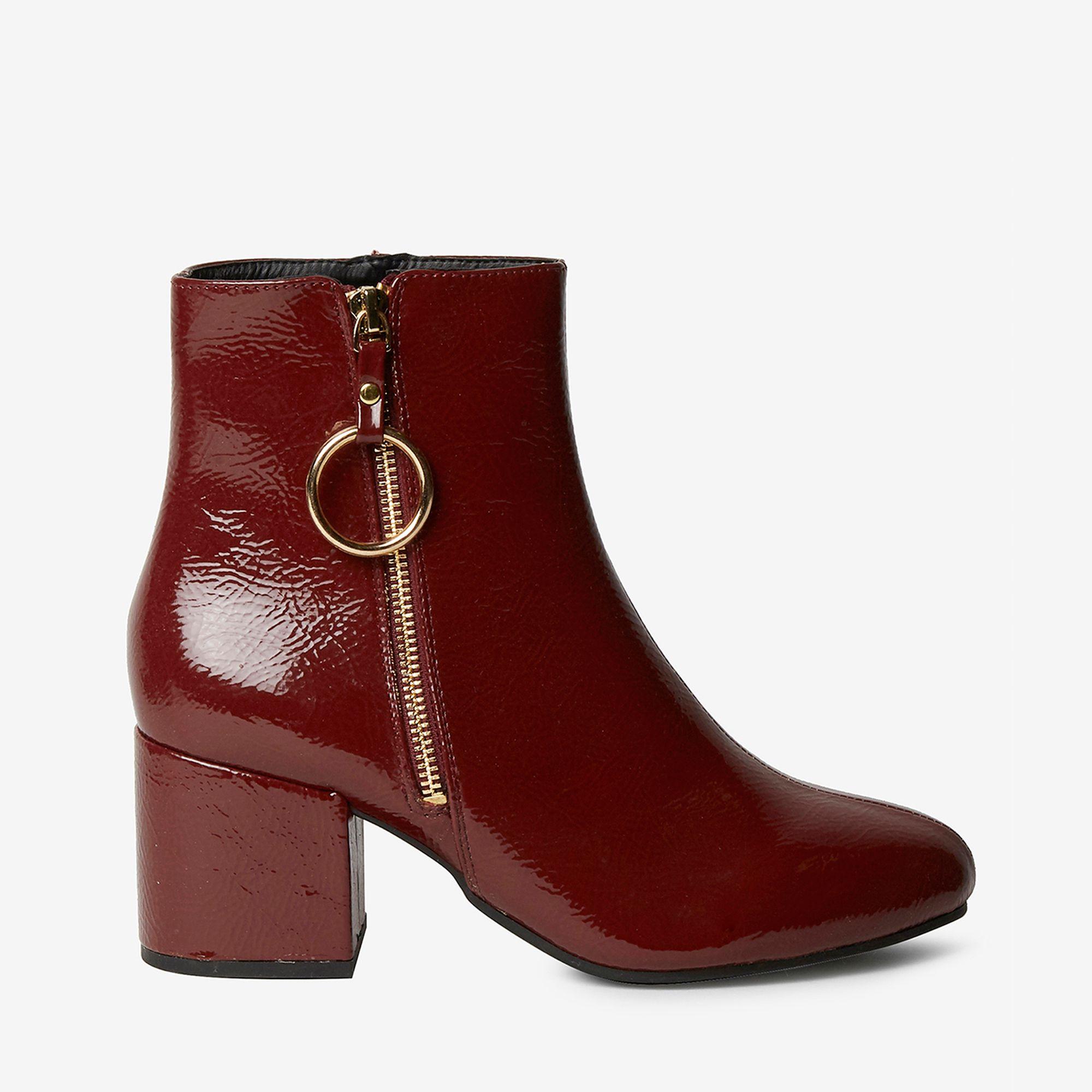 wide fit burgundy boots