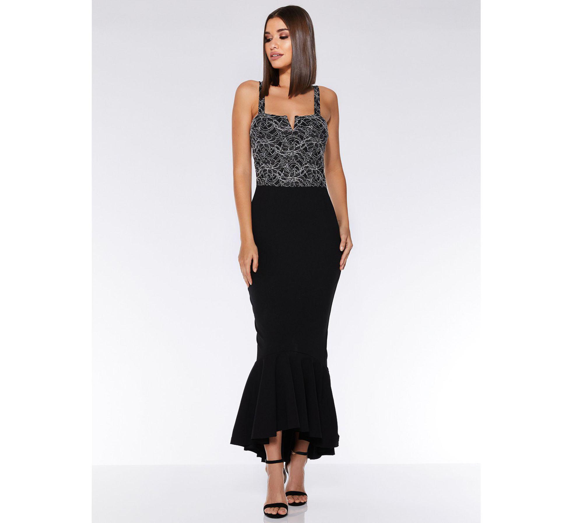 quiz black and silver dress