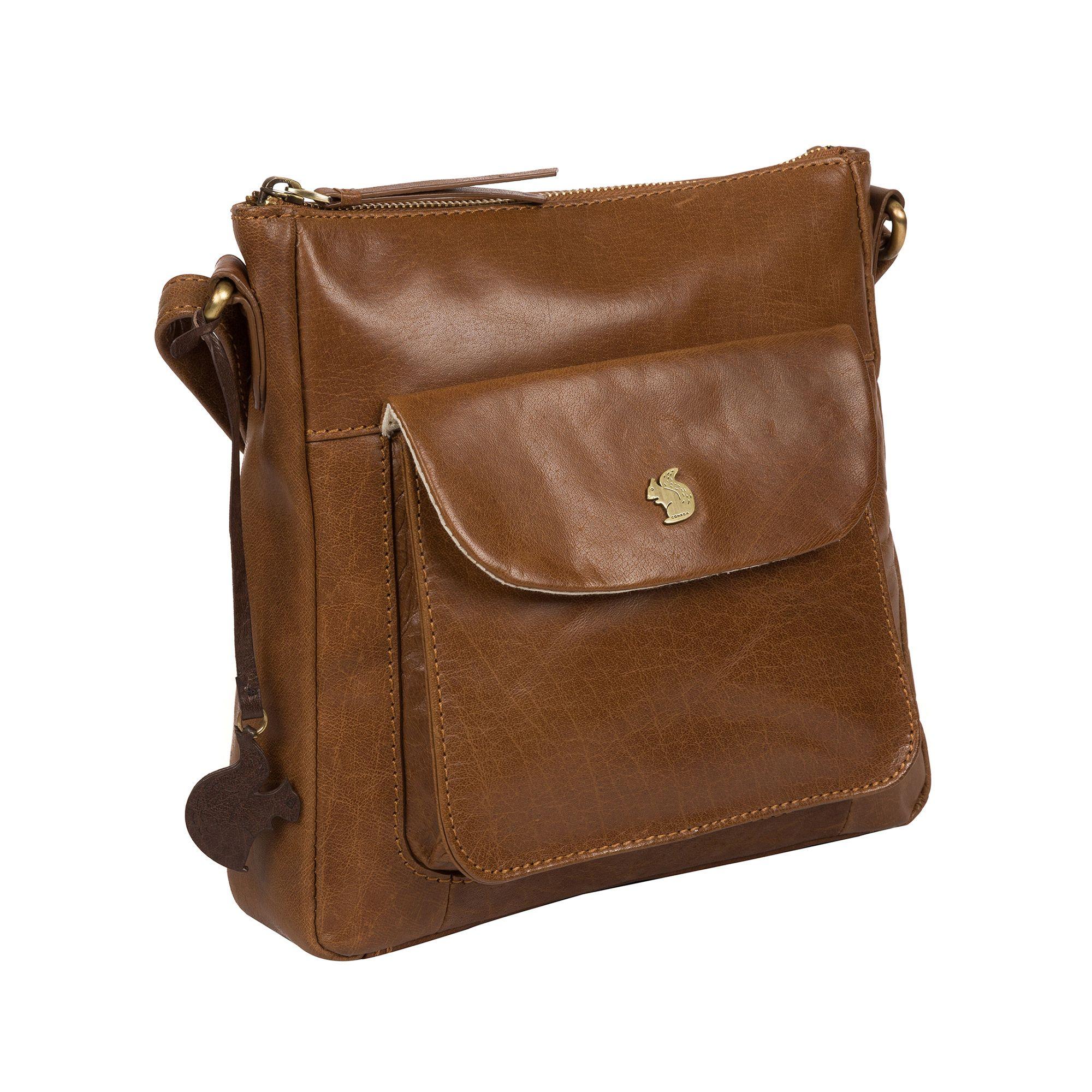 Conkca London Dark Tan &#39;shona&#39; Handmade Leather Cross-body Bag in Brown - Lyst