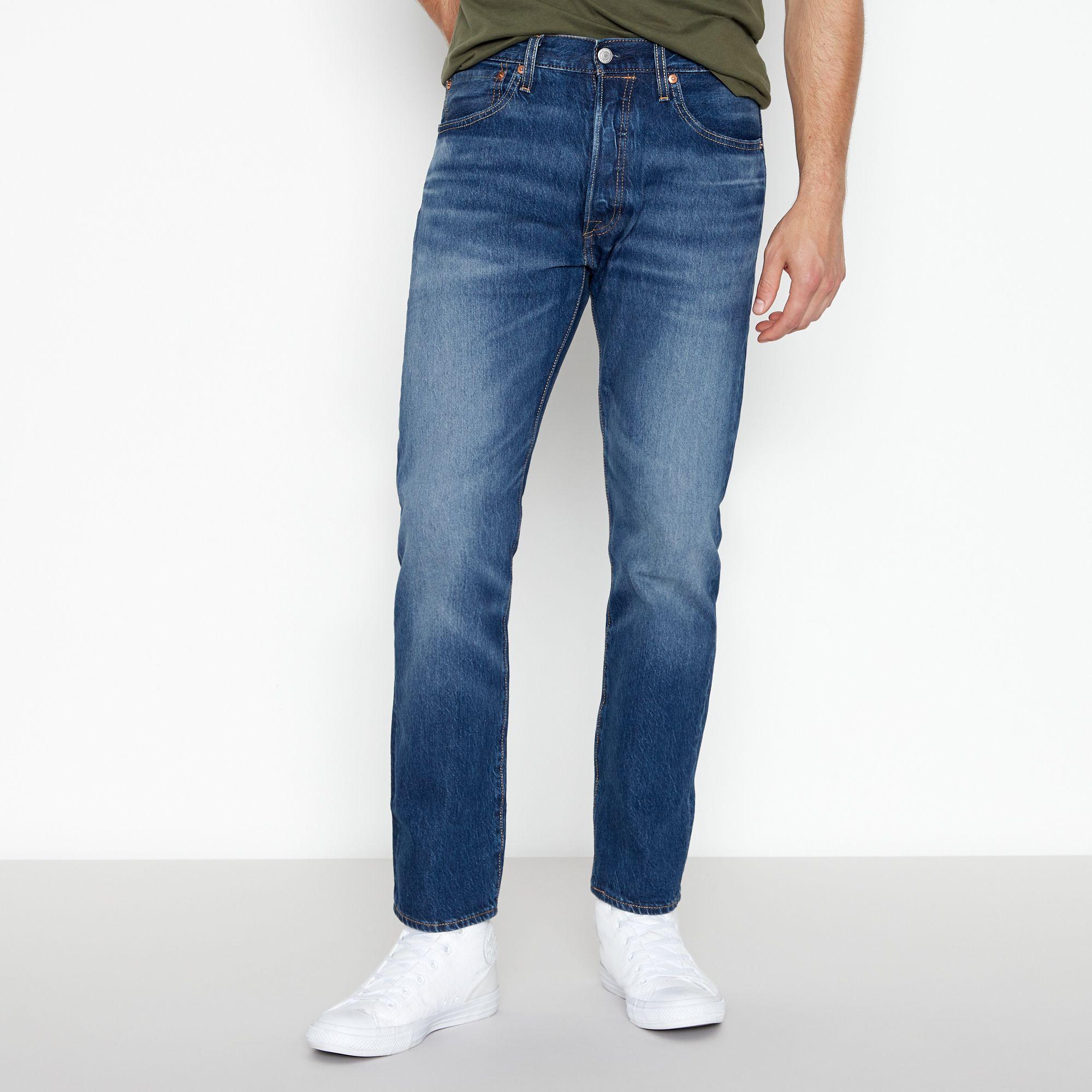 Levi's Denim Mid Wash '501 Original' 'dairy Whipped' Straight Fit Jeans ...