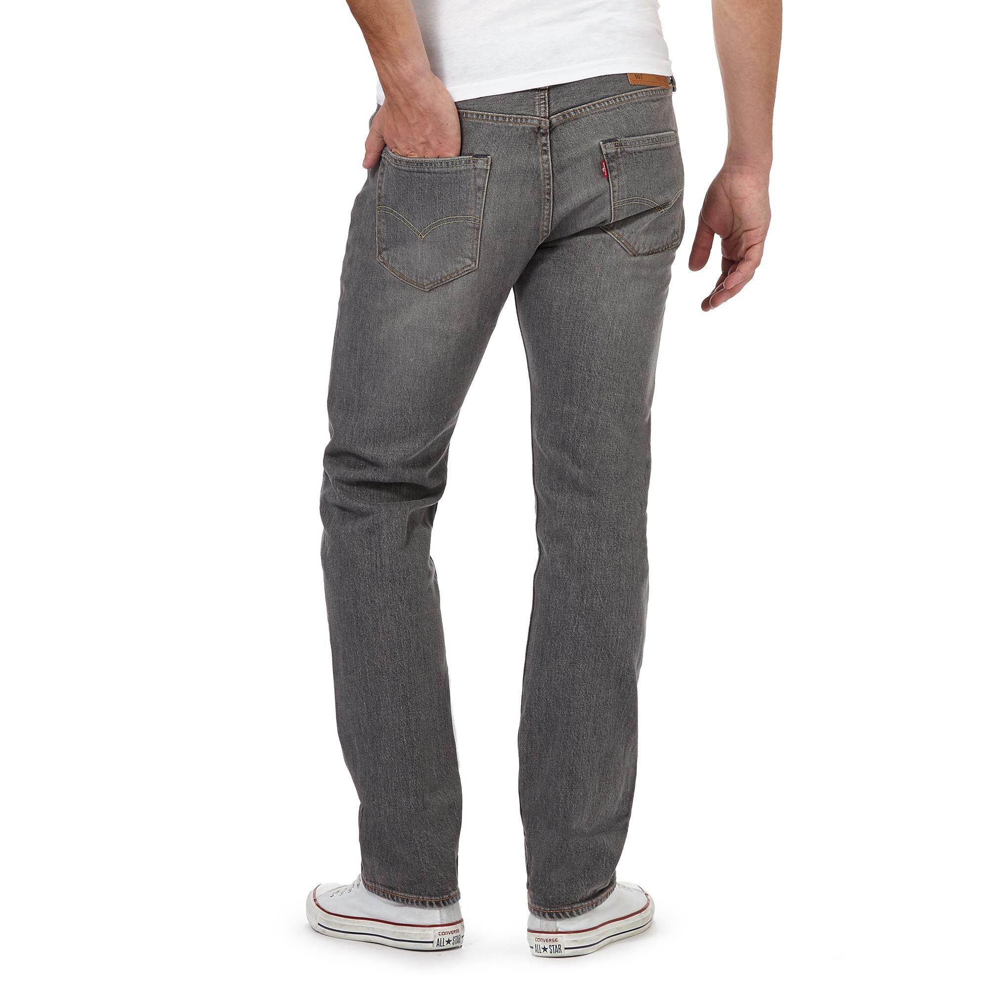 Levi's Denim Grey Light Wash '501®' Straight Jeans in Gray for Men - Lyst