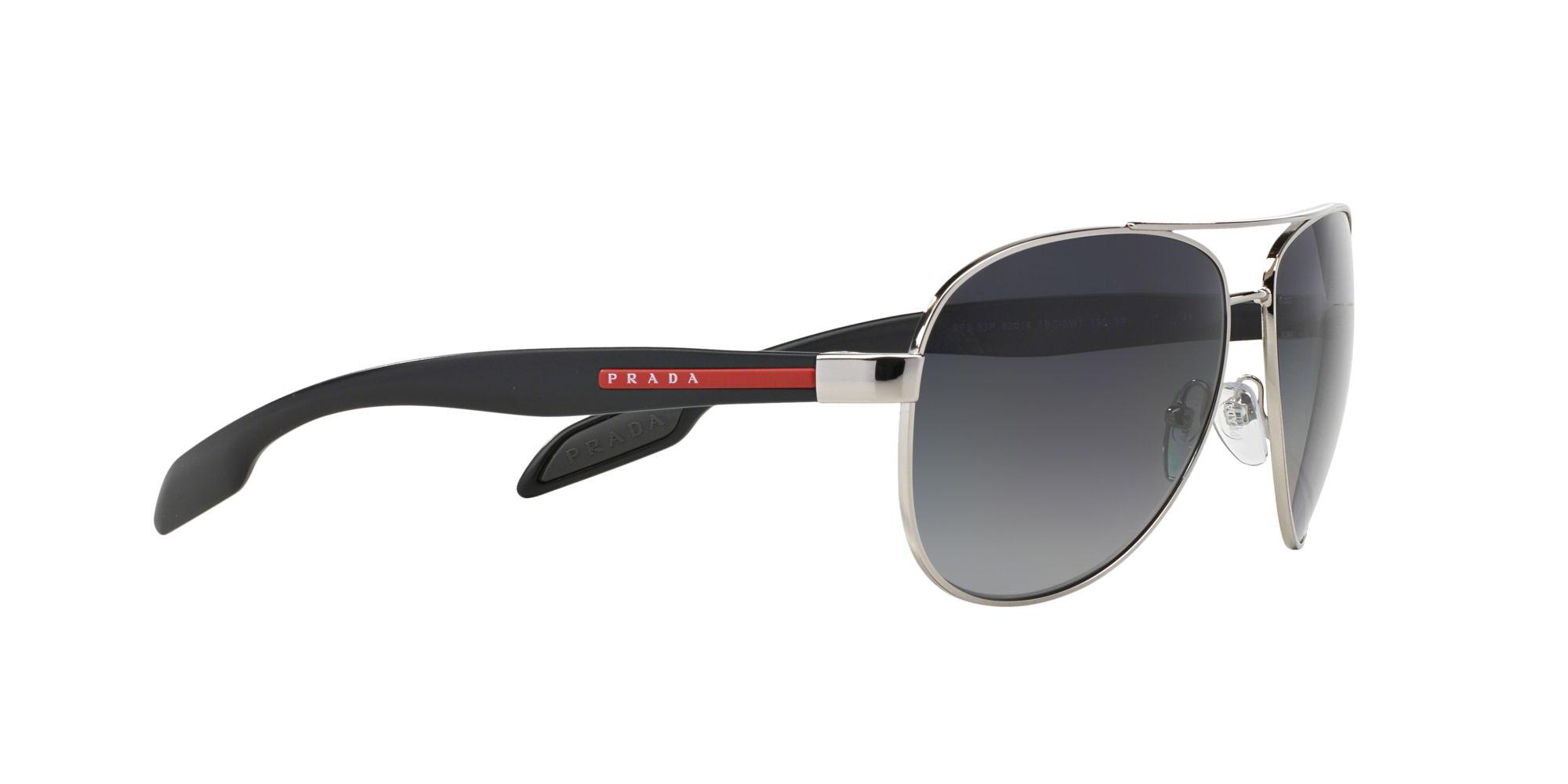 Prada Linea Rossa Ps53ps Pilot Sunglasses in Silver (Black) for Men - Lyst