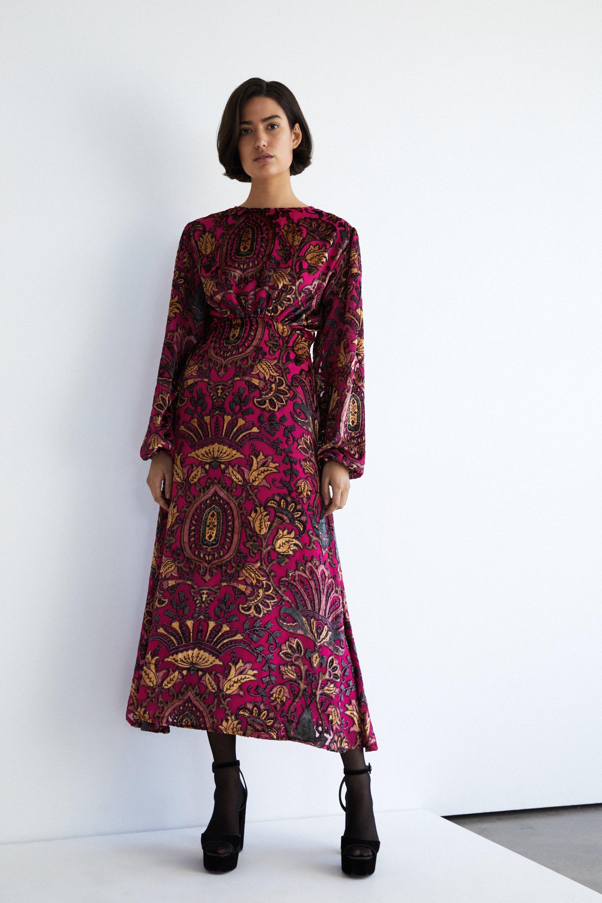 Warehouse velvet dress hot sale