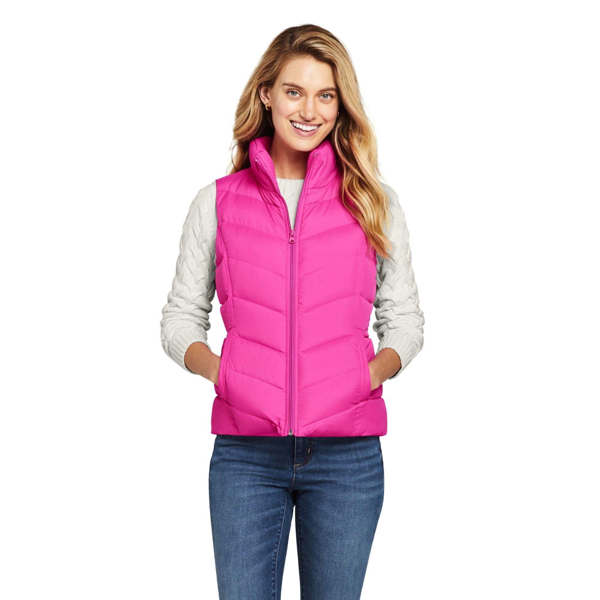 Lands' End Synthetic Tall Down Gilet in Pink Lyst