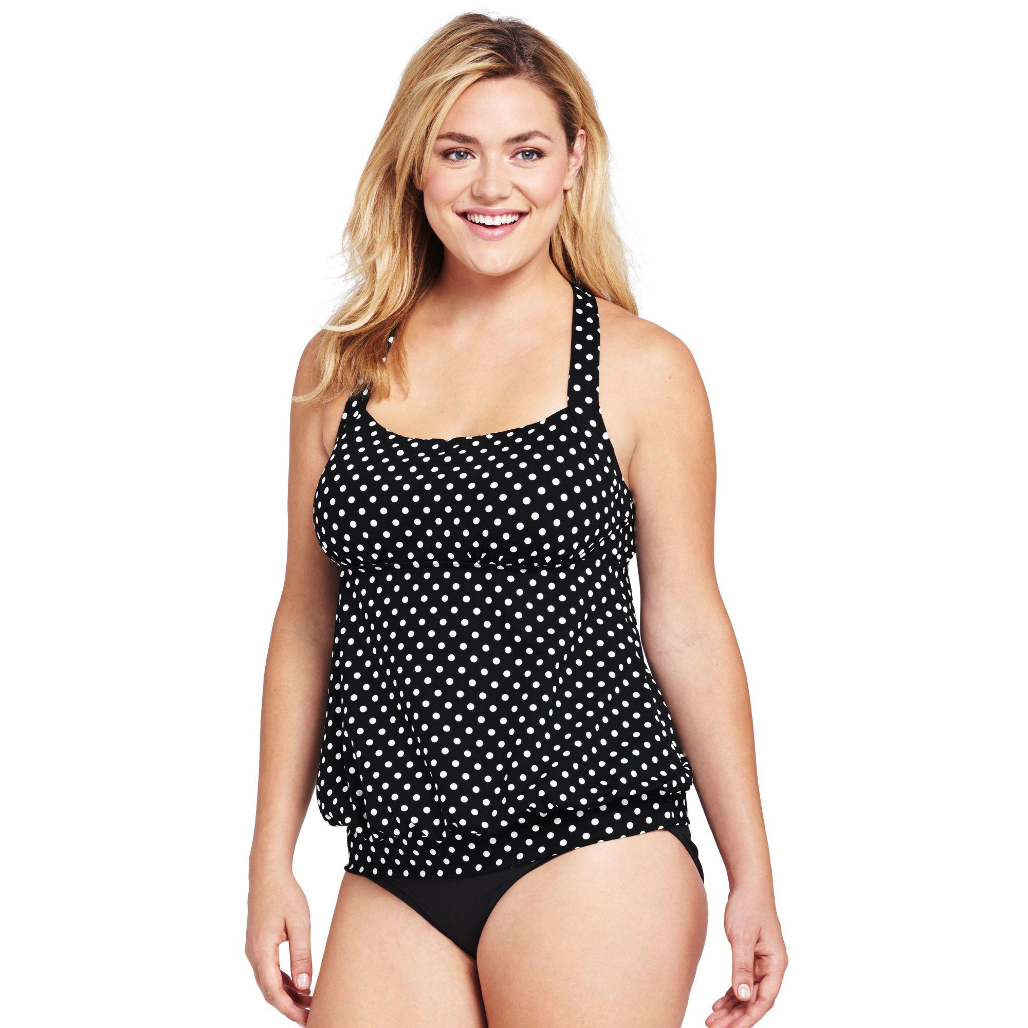 lands end blouson tankini top