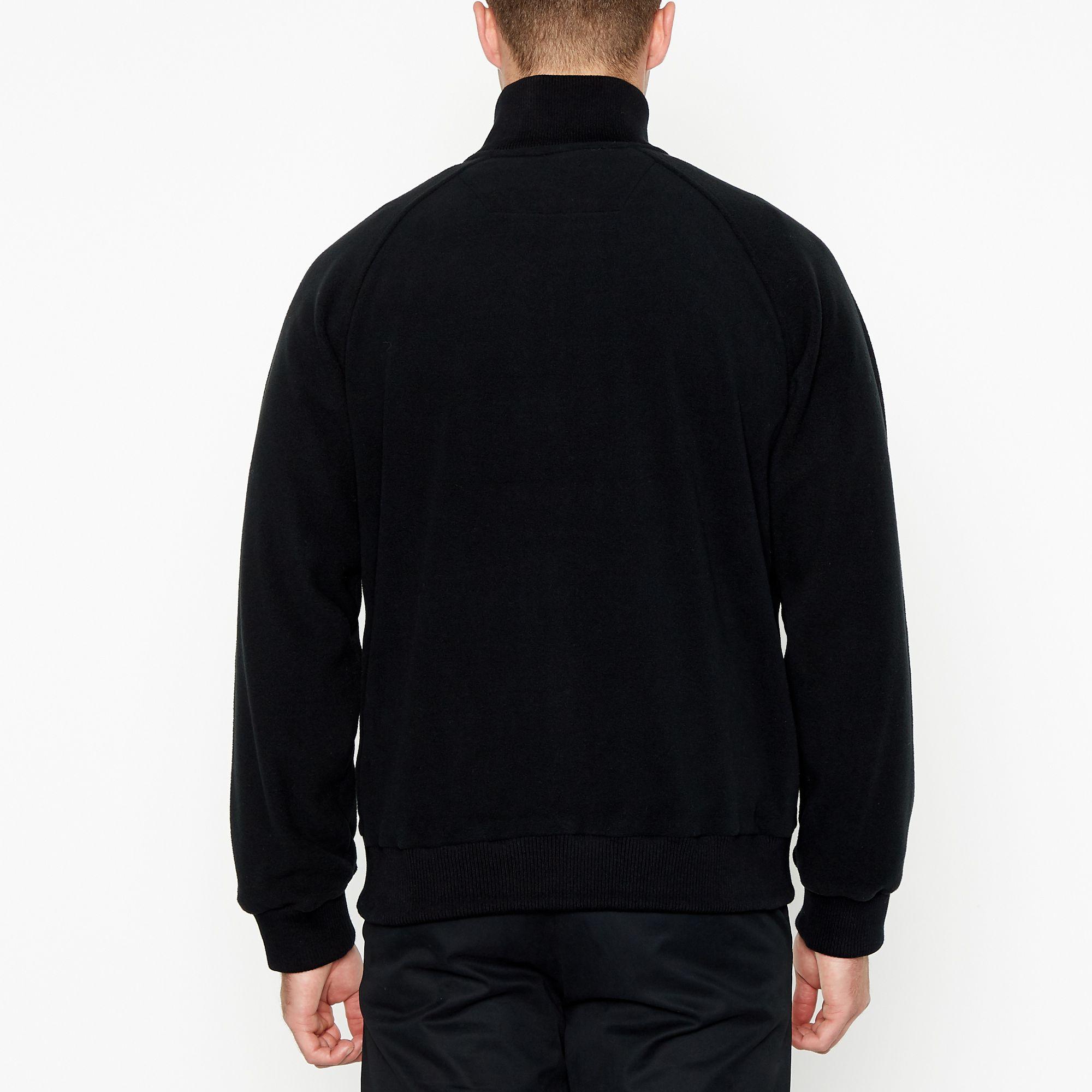 Fred Perry Fleece Track Jacket in Black for Men - Lyst