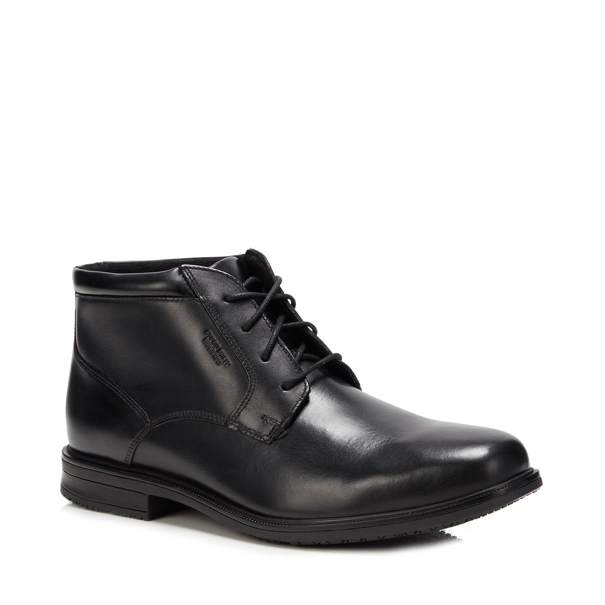 rockport black chukka boots