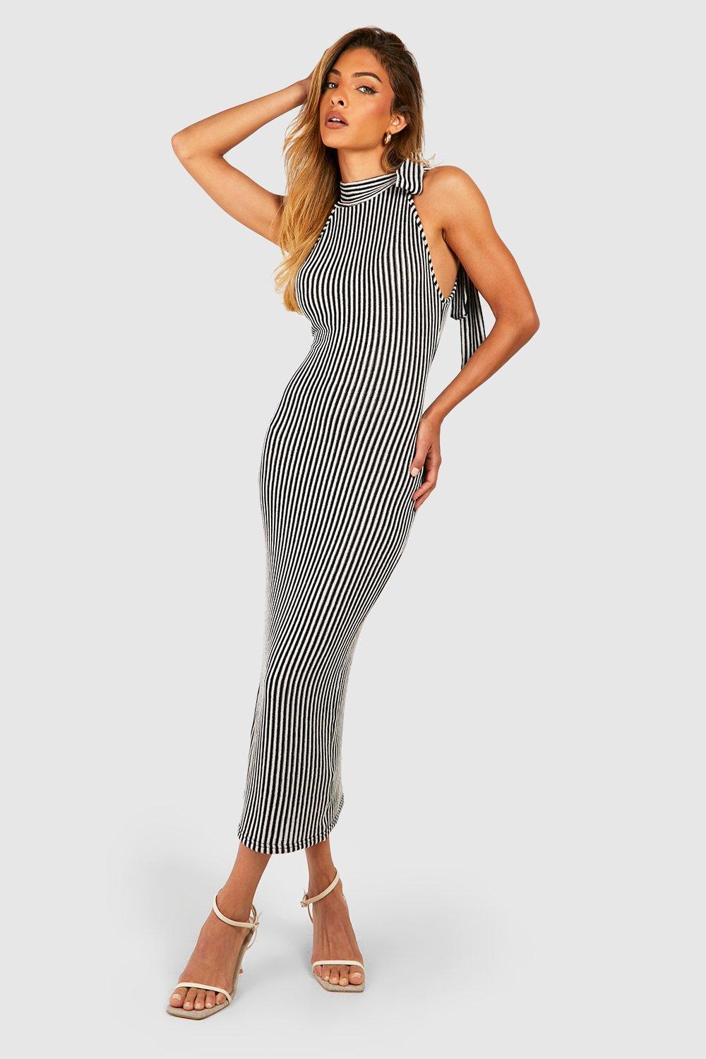 Stripe store rib dress