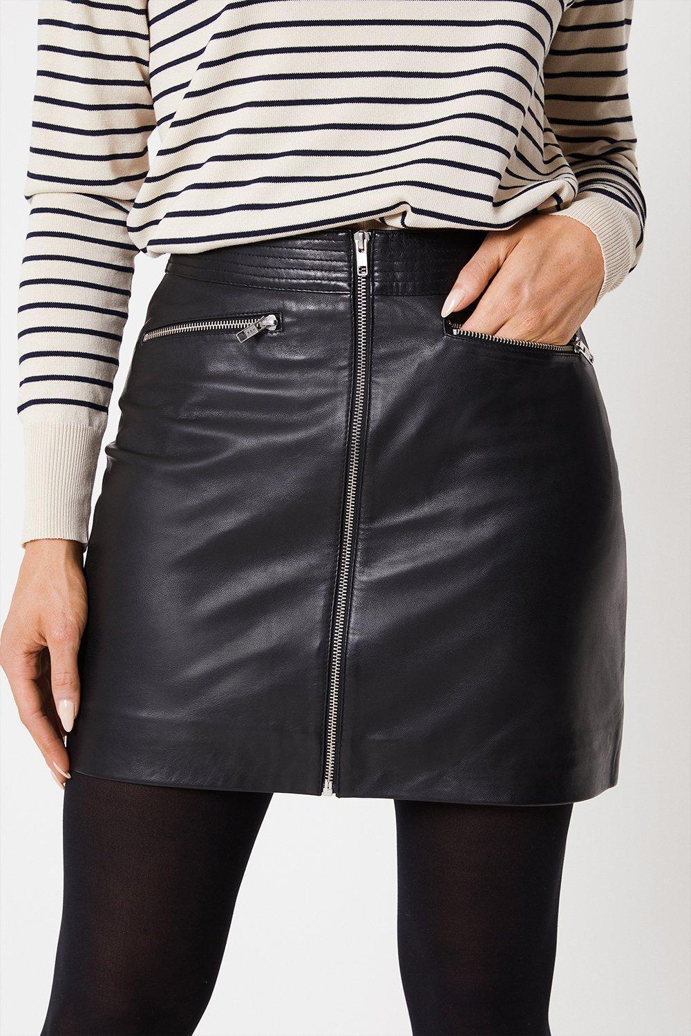 Black leather on sale pencil skirt oasis