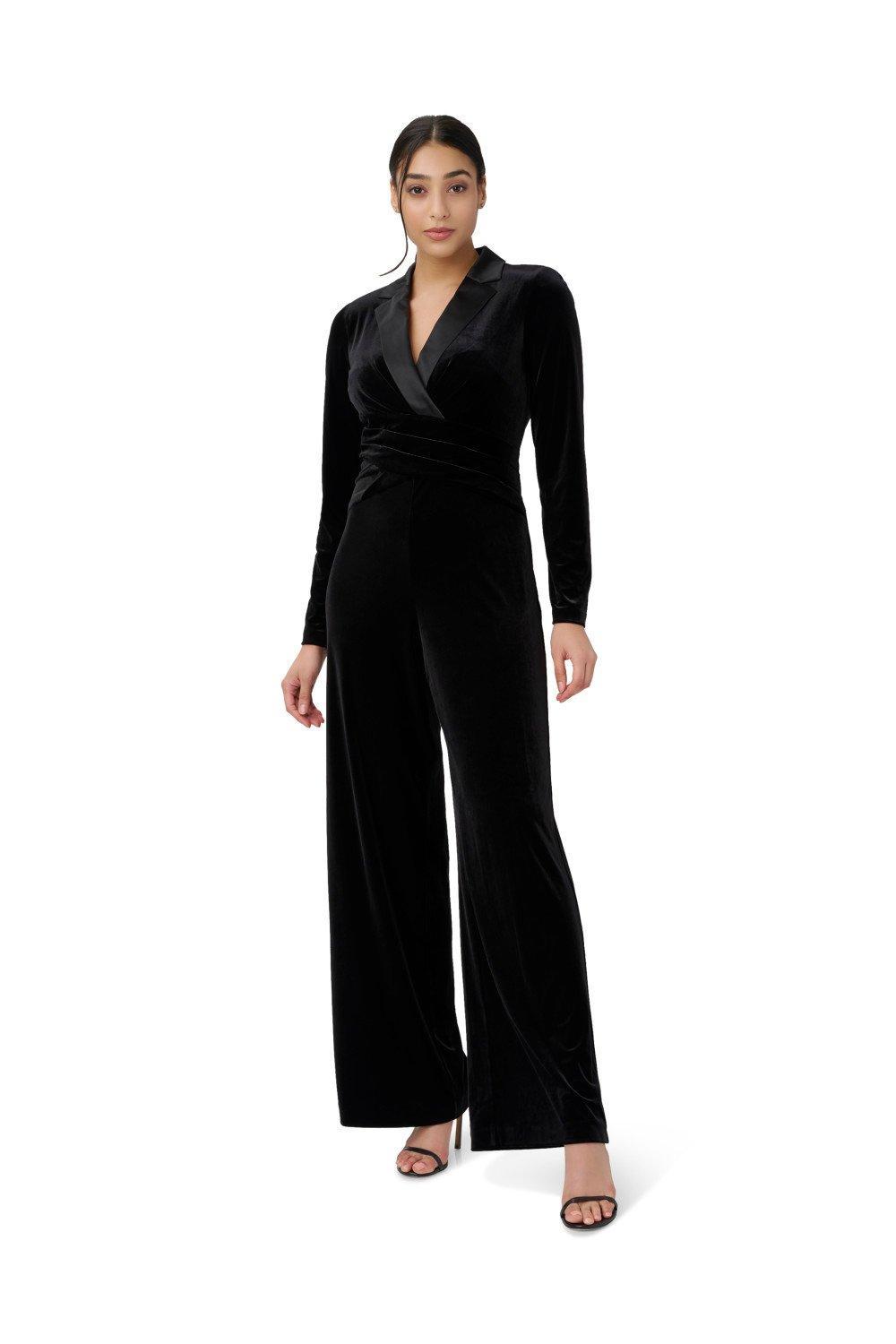 Adrianna Papell womens Velvet Burnout JumpsuitJumpsuit