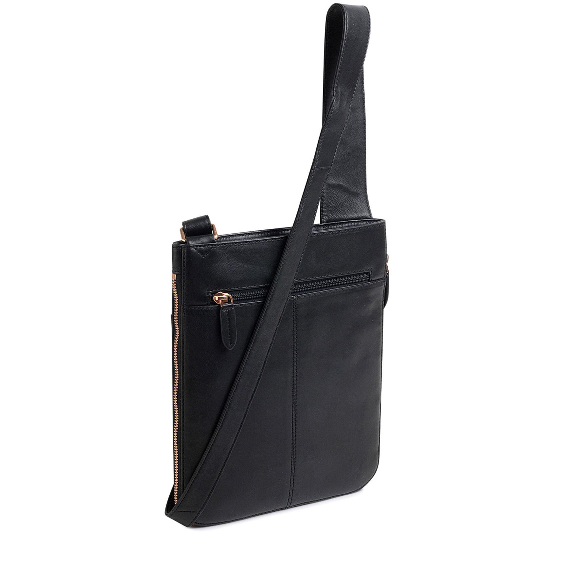 Radley Leather Black Pockets Medium Ziptop Crossbody Bag - Lyst