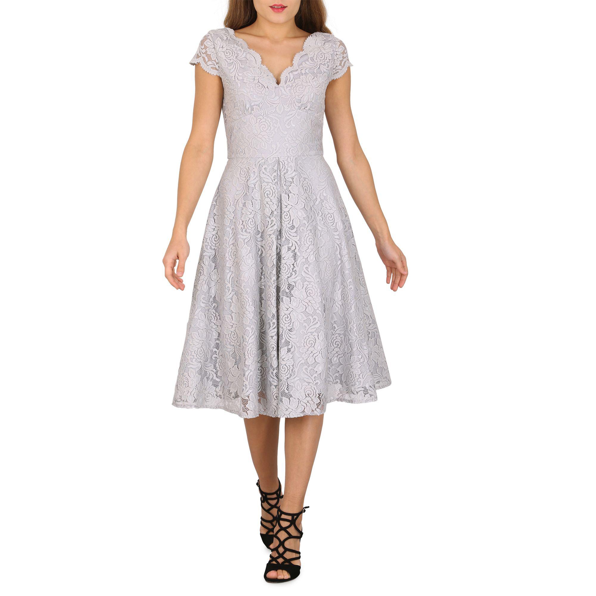 jolie moi cap sleeve lace dress