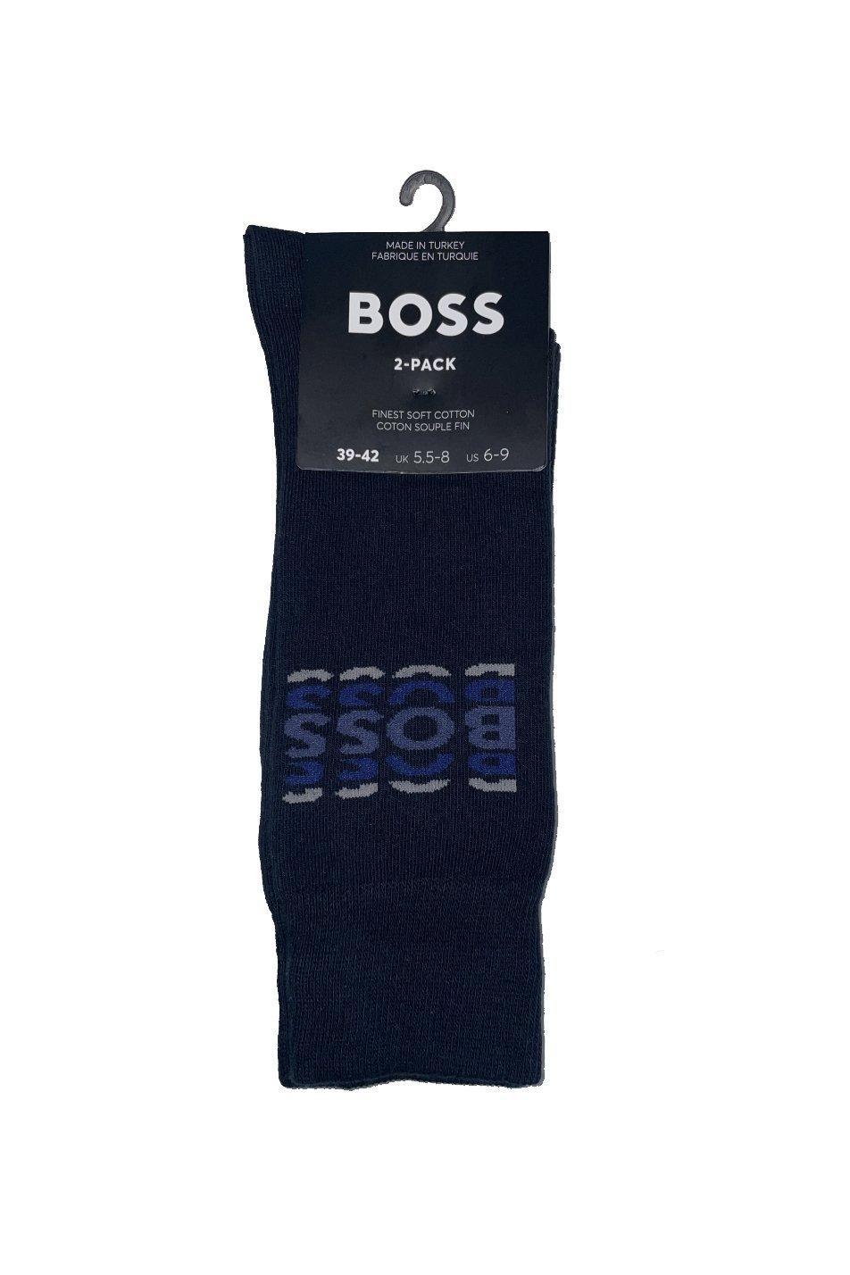 BOSS by HUGO BOSS 2 Pack Logo Socks in Blue for Men Lyst UK