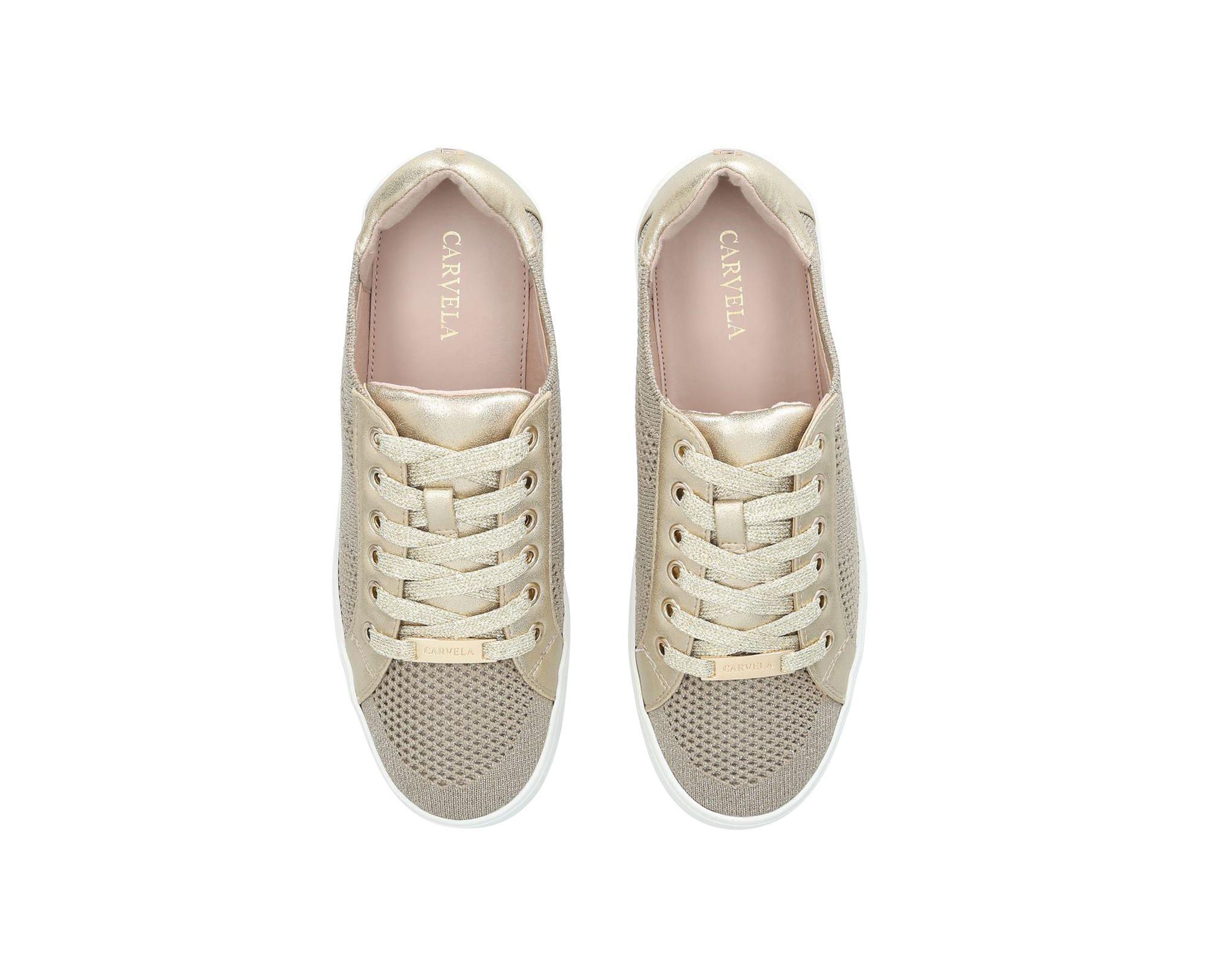 carvela rose gold trainers