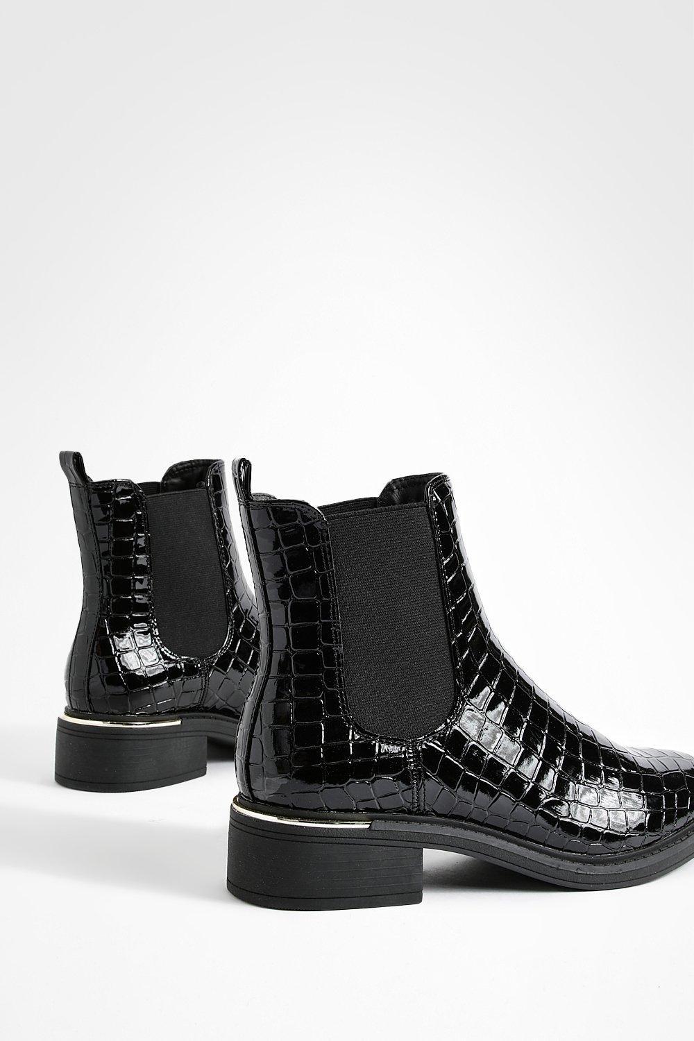 Patent croc chelsea boots 2025