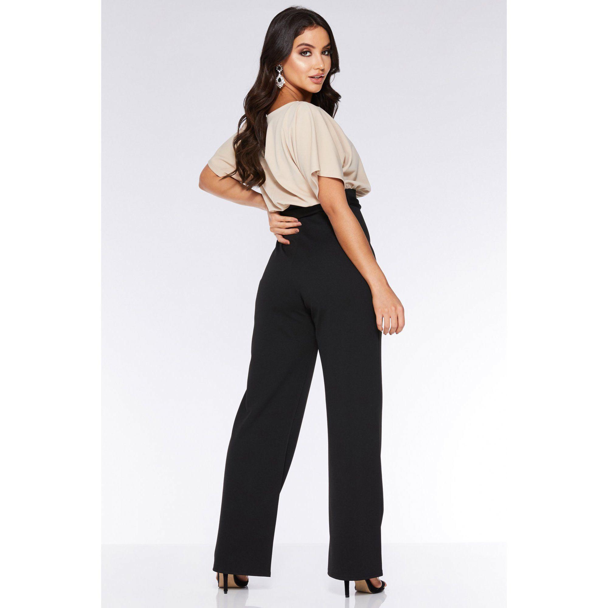 quiz batwing belted jumpsuit