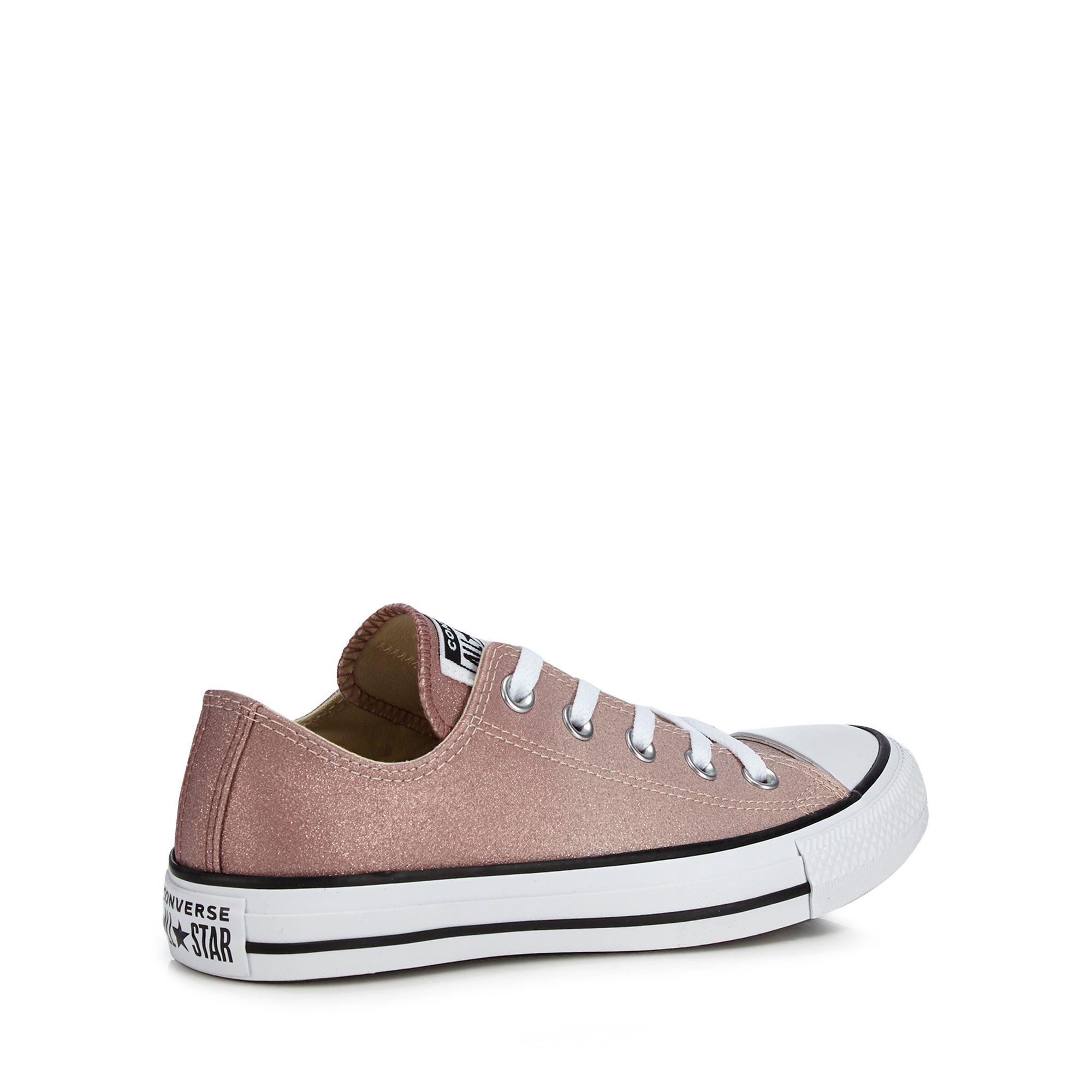 pink all star ox glitter trainers