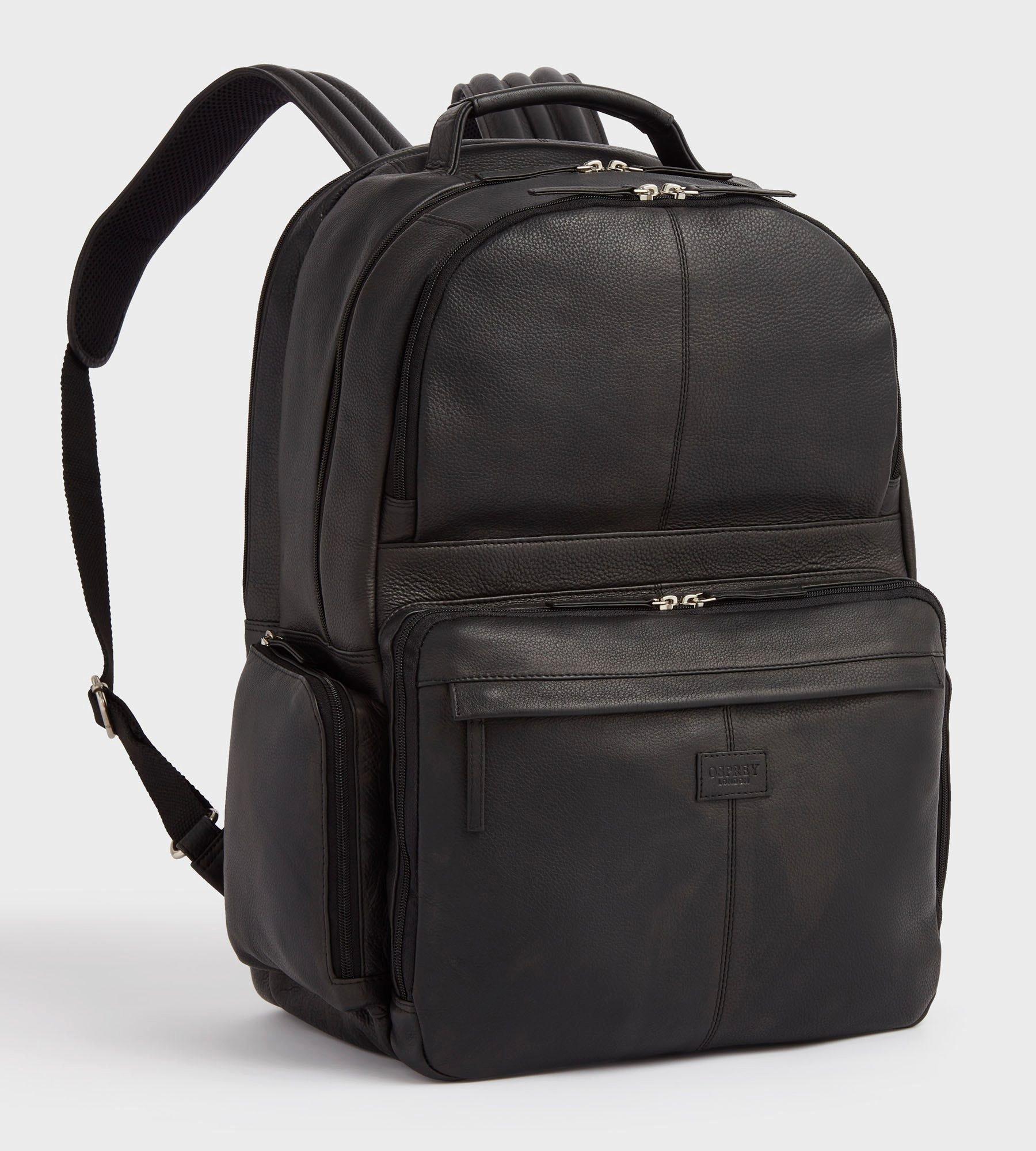 Osprey black leather backpack sale