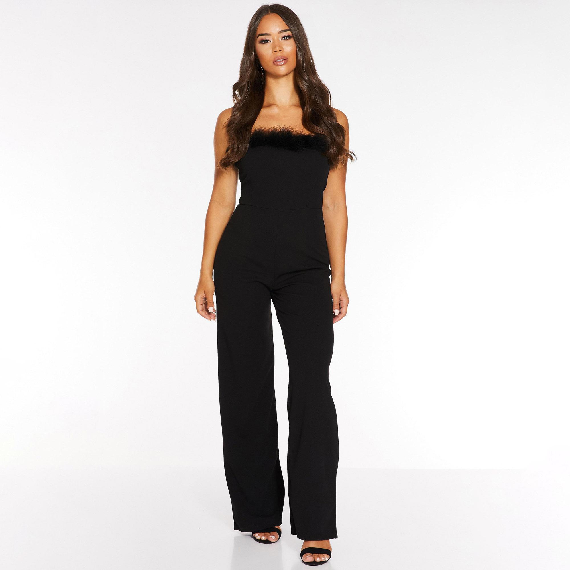 black feather jumpsuit