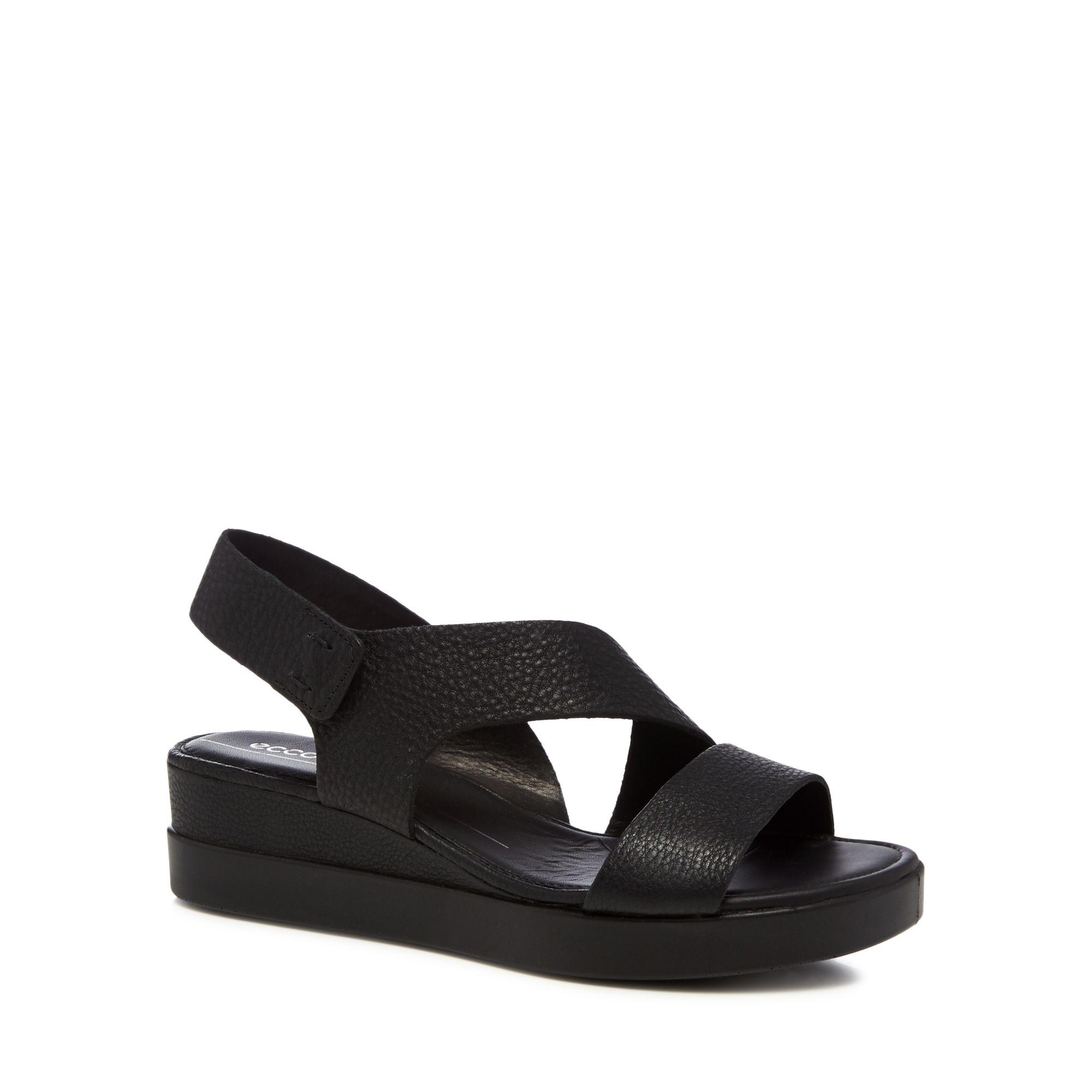 ecco black leather sandals