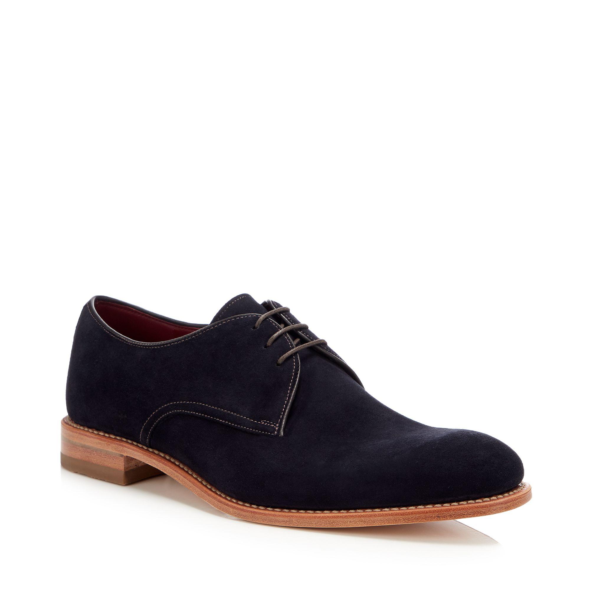 navy suede derby shoes