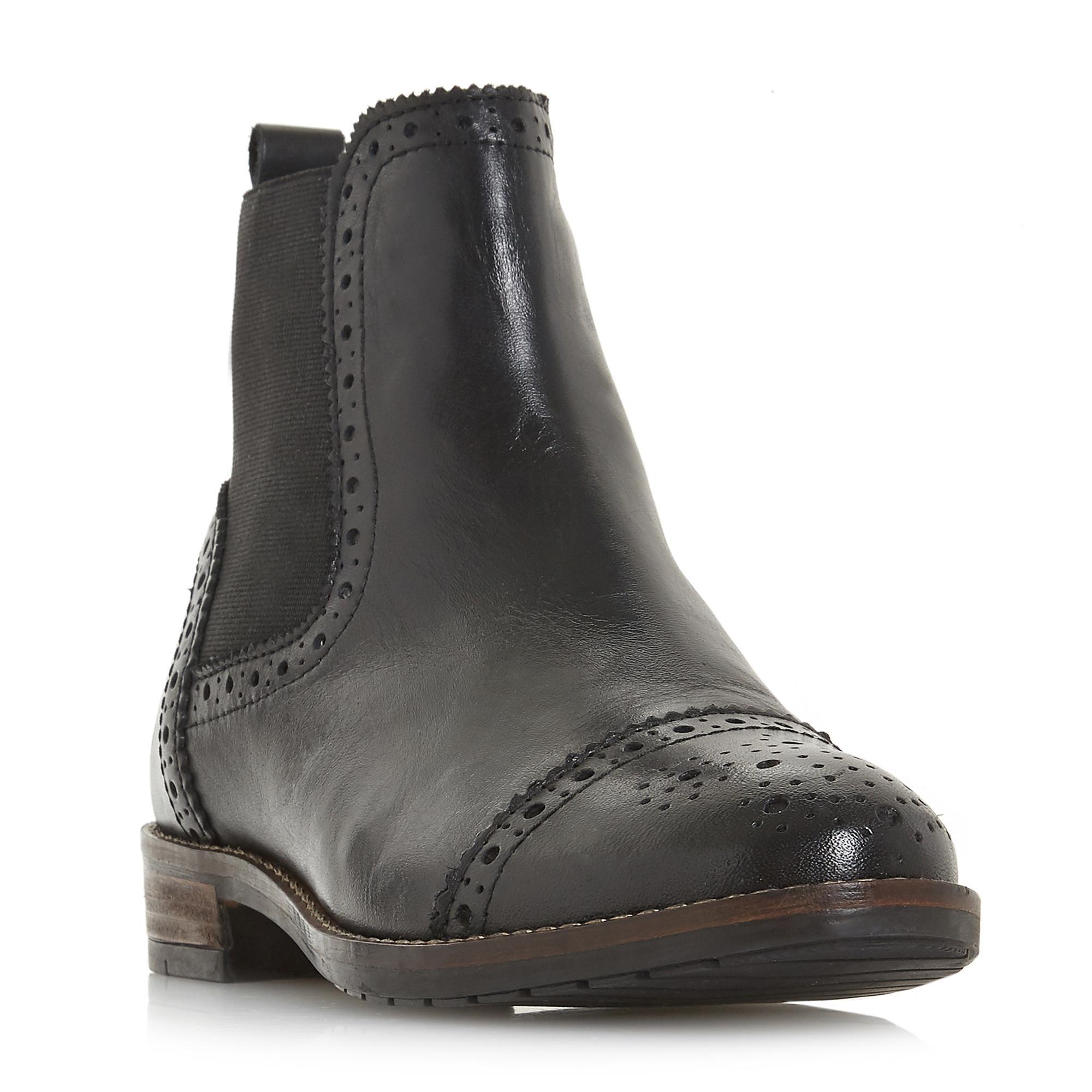 dune flat chelsea boots in black leather