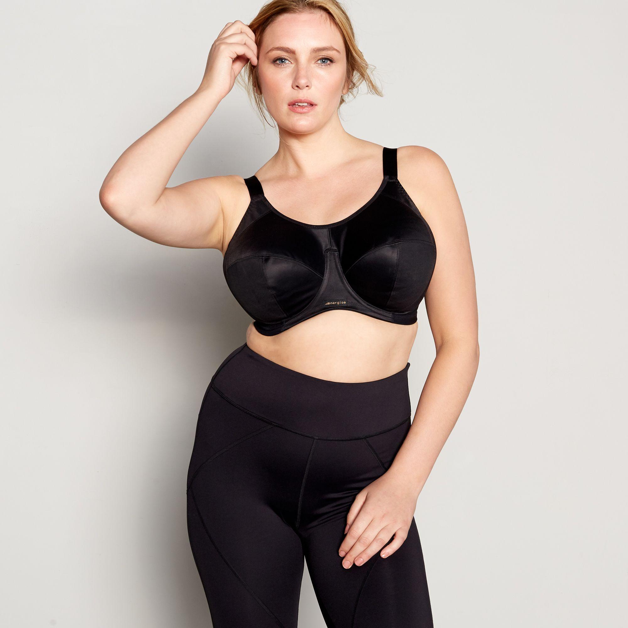 Elomi Satin 'energise' Underwired Nonpadded Sports Bra in Black Lyst