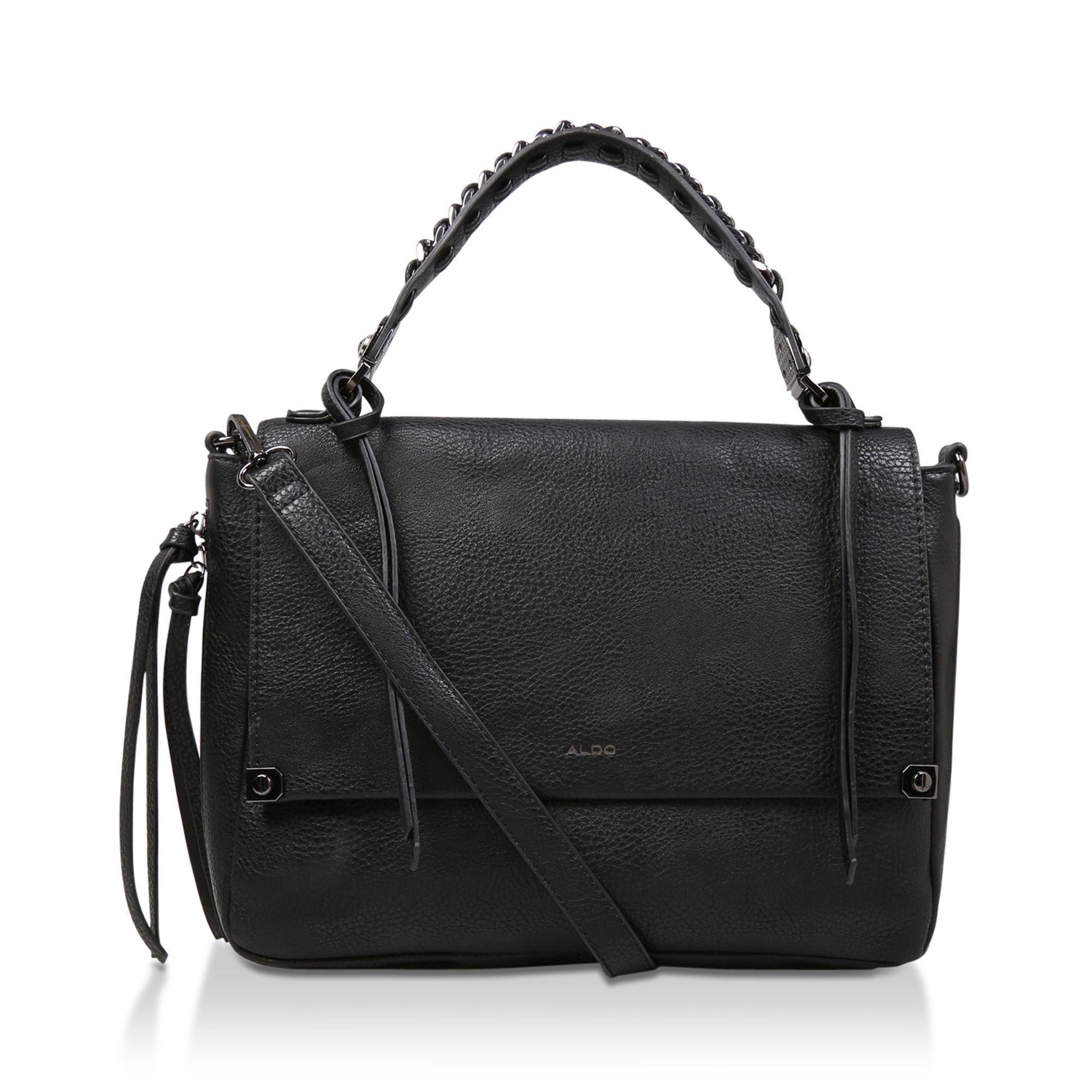 ALDO Black &#39;bignomia&#39; Shoulder Bag With Chain Detail Top Handle - Lyst