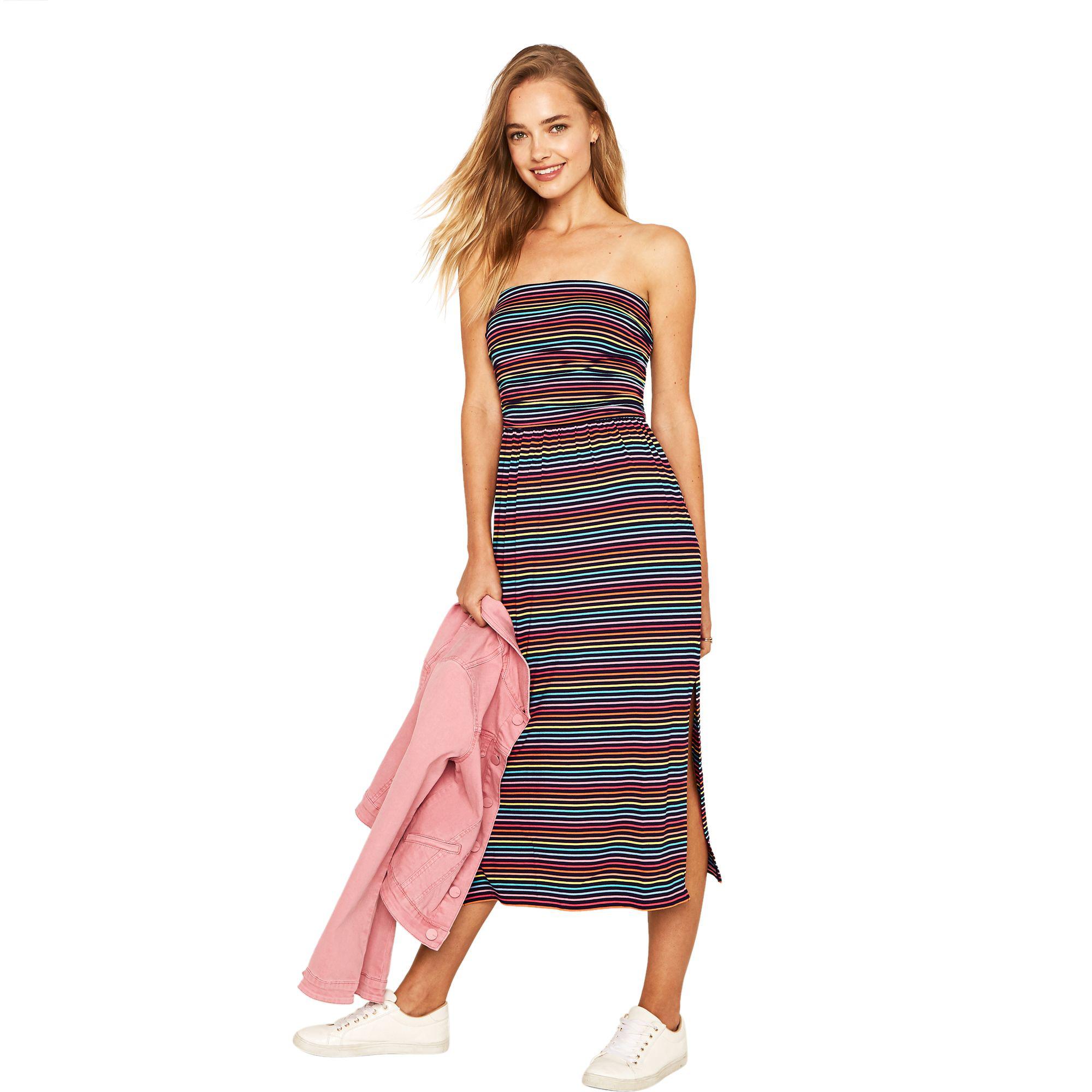 oasis rainbow stripe tube dress