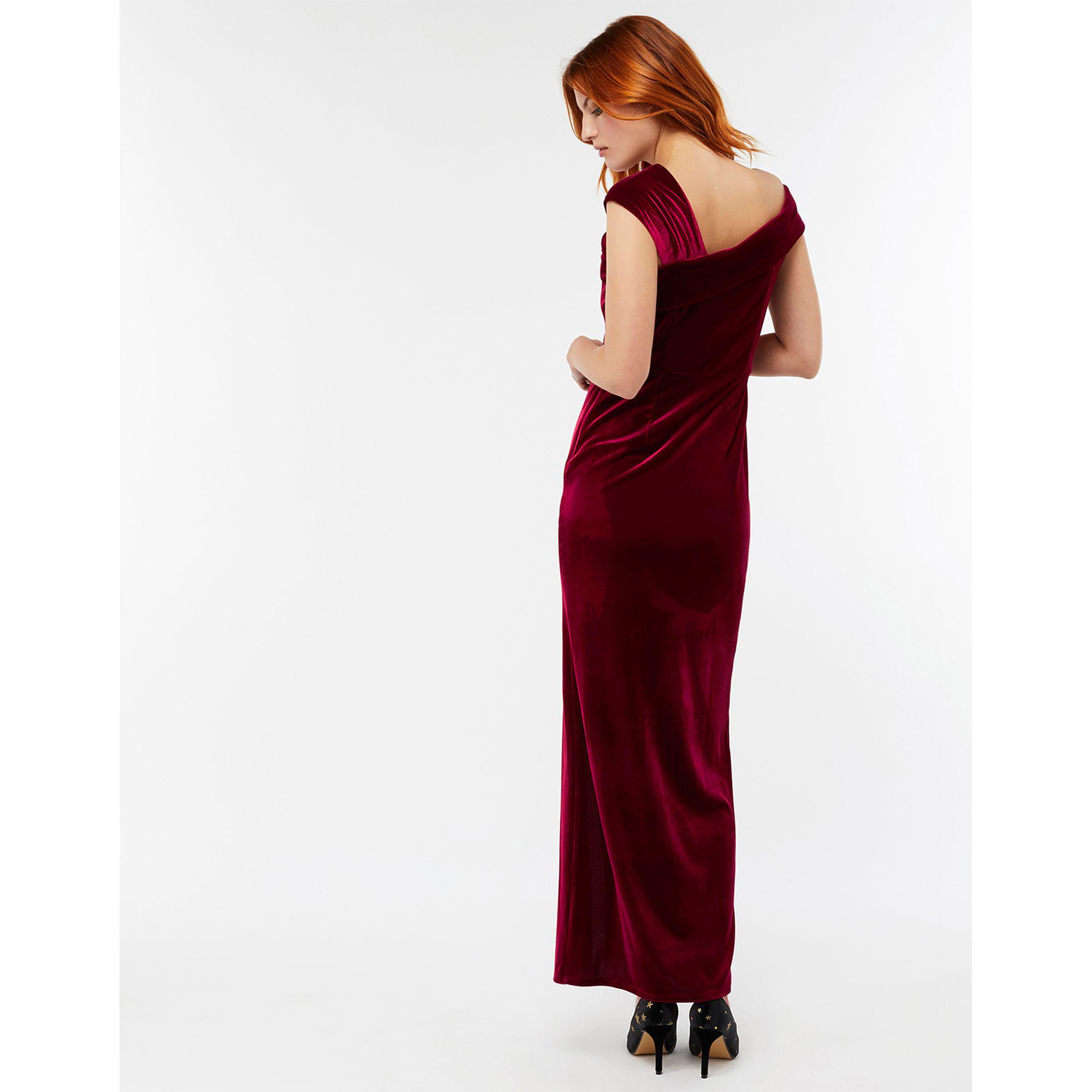 monsoon red velvet dress