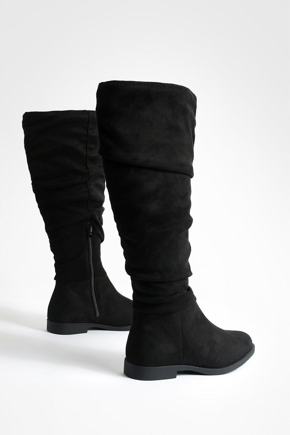 Black slouch sale flat boots